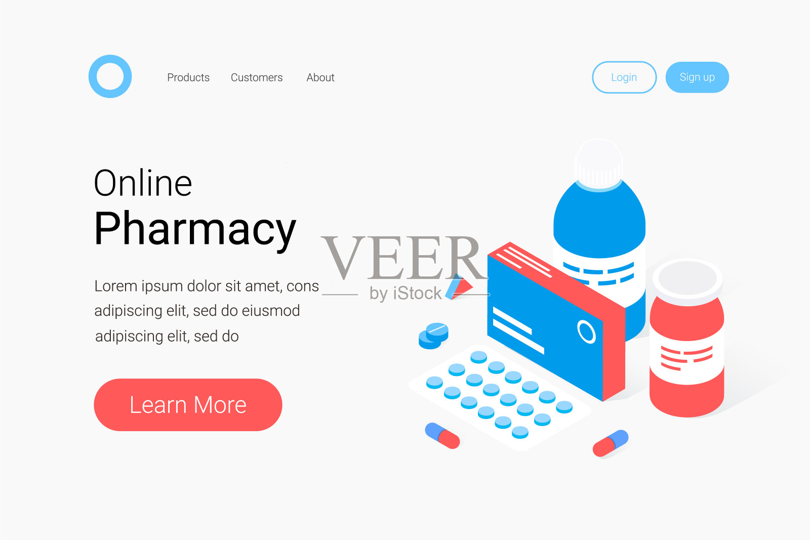 现代药房和药店的概念插画图片素材