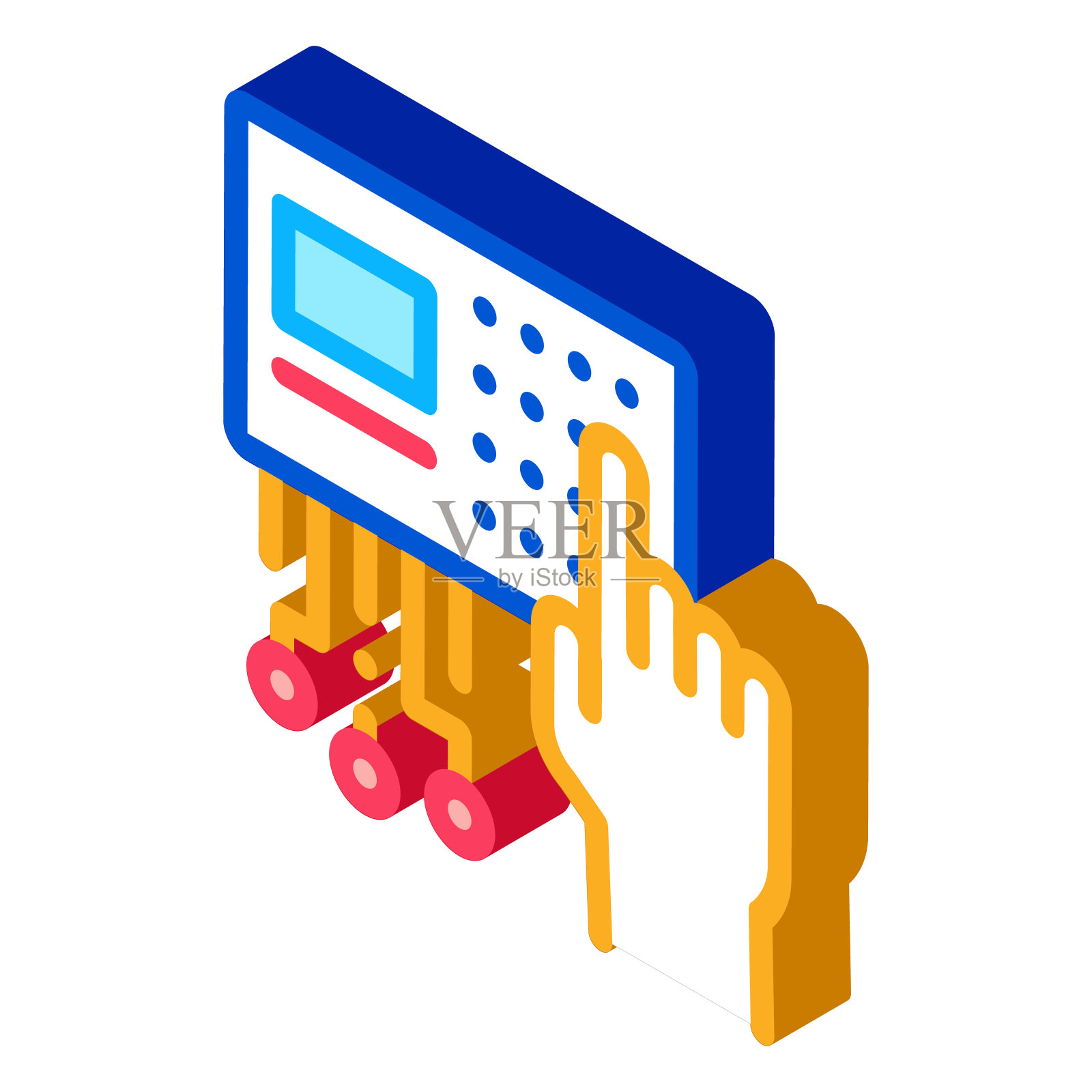 安全代码设置等距图标矢量插图插画图片素材