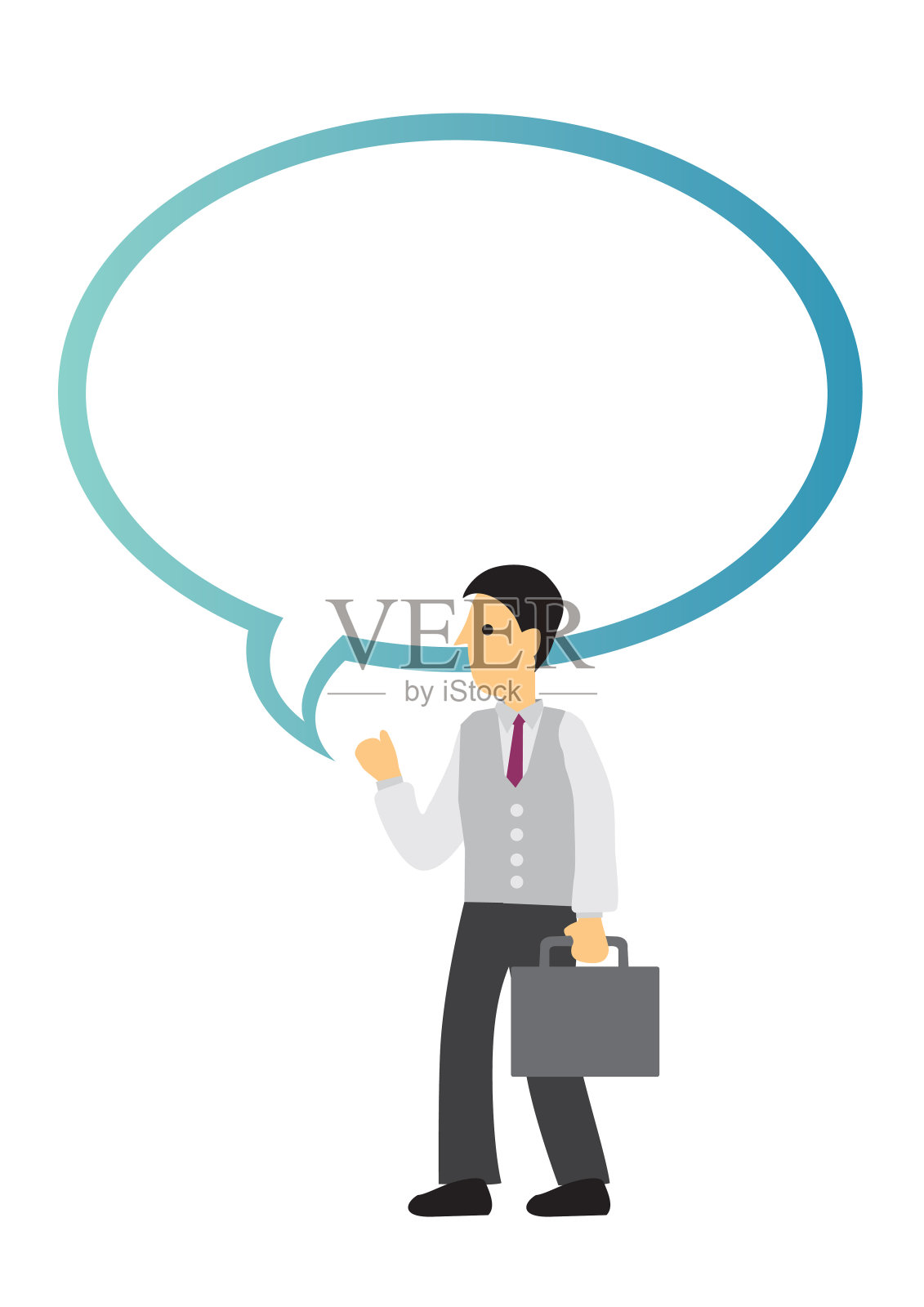 商人用空洞的话语泡沫化。插画图片素材