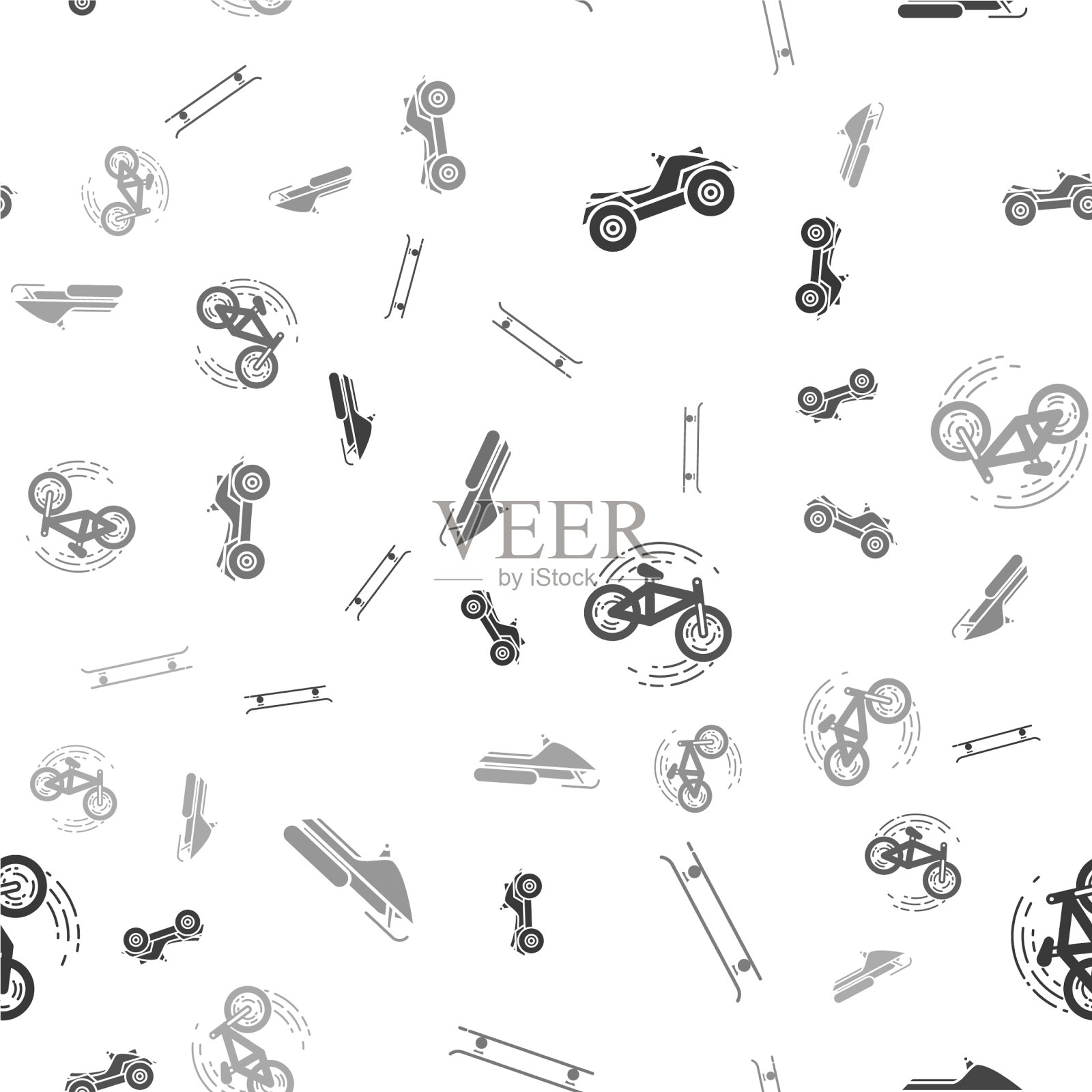 设置所有地形车辆或全地形摩托车图标素材
