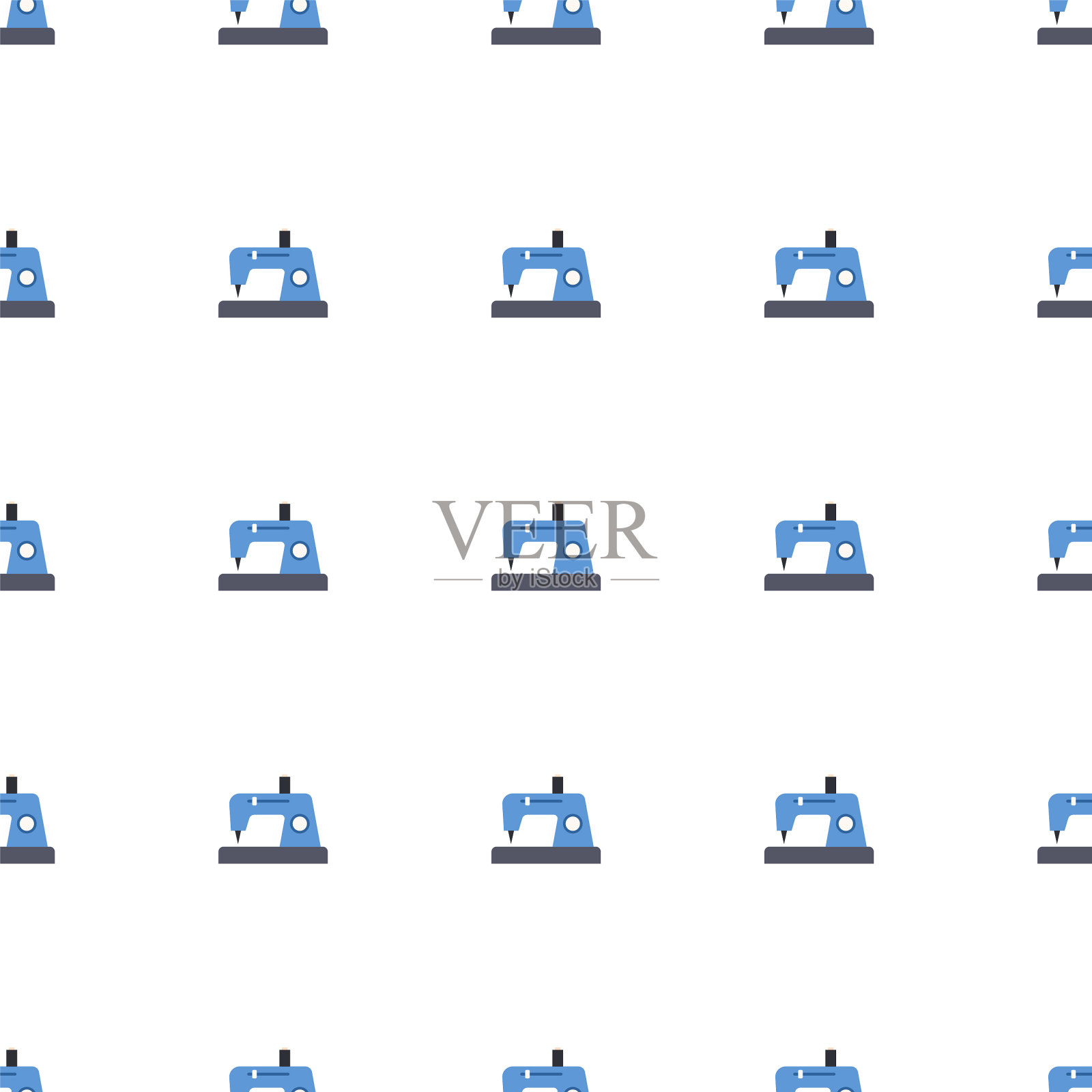 缝纫图标图案无缝隔离在白色图标素材