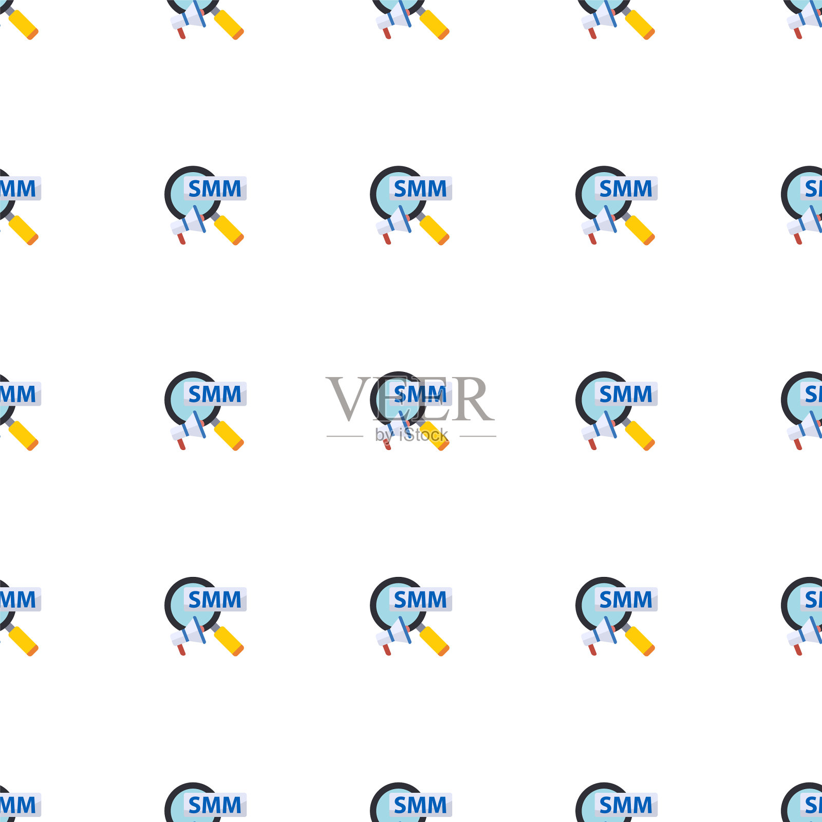 社交营销图标模式无缝隔离上插画图片素材