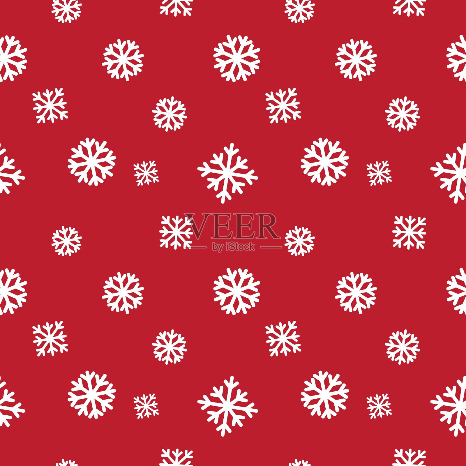 圣诞节红色节日无缝模式插画图片素材