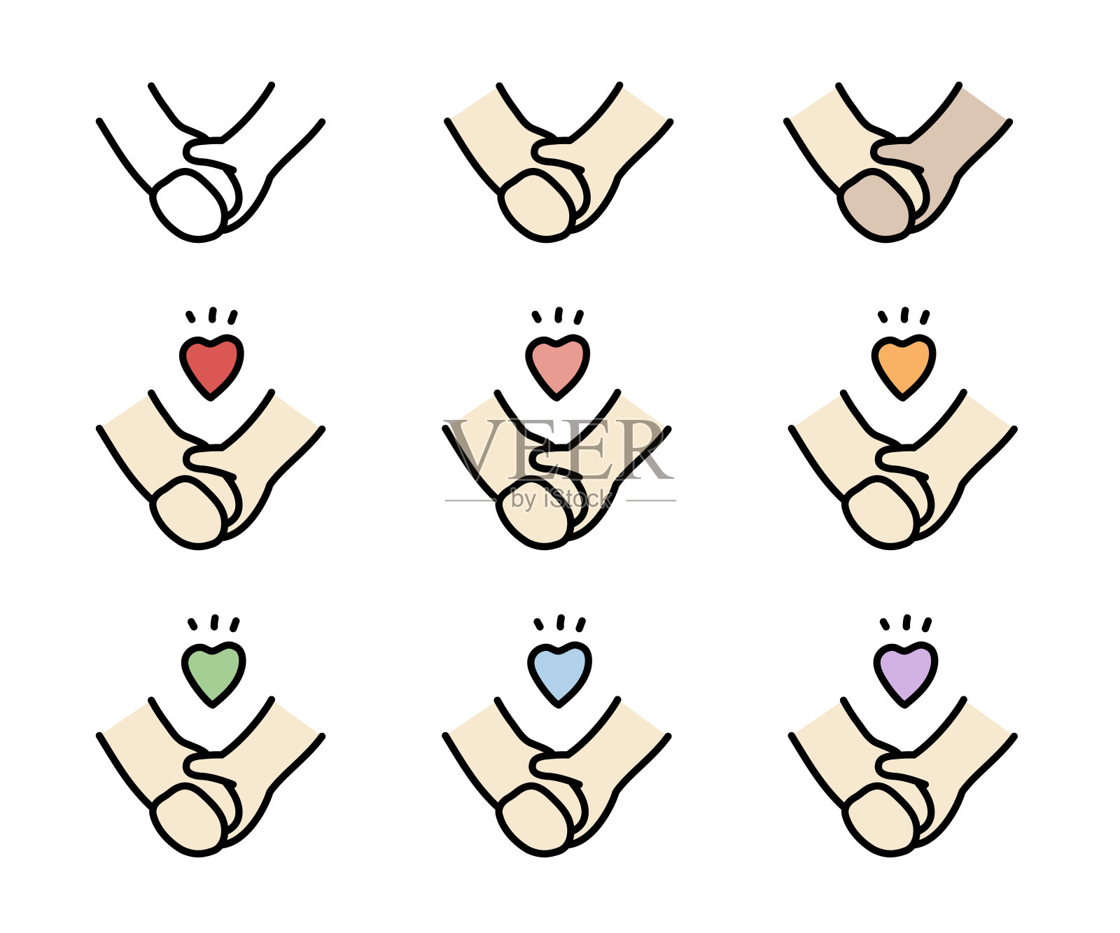 心和手的插图插画图片素材