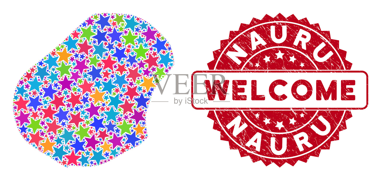 彩色星瑙鲁地图组成和垃圾插画图片素材