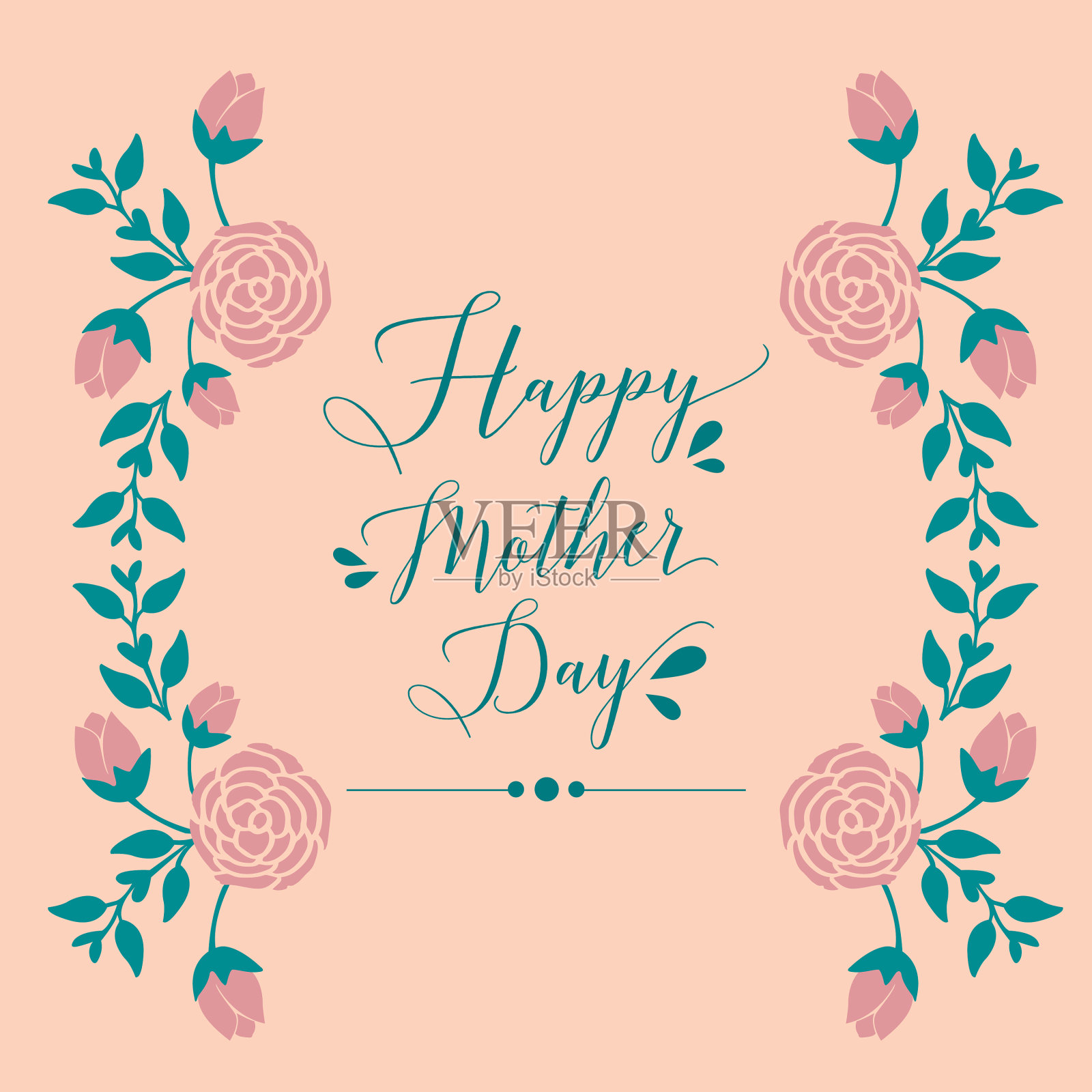 优雅快乐母亲节贺卡理念插画图片素材