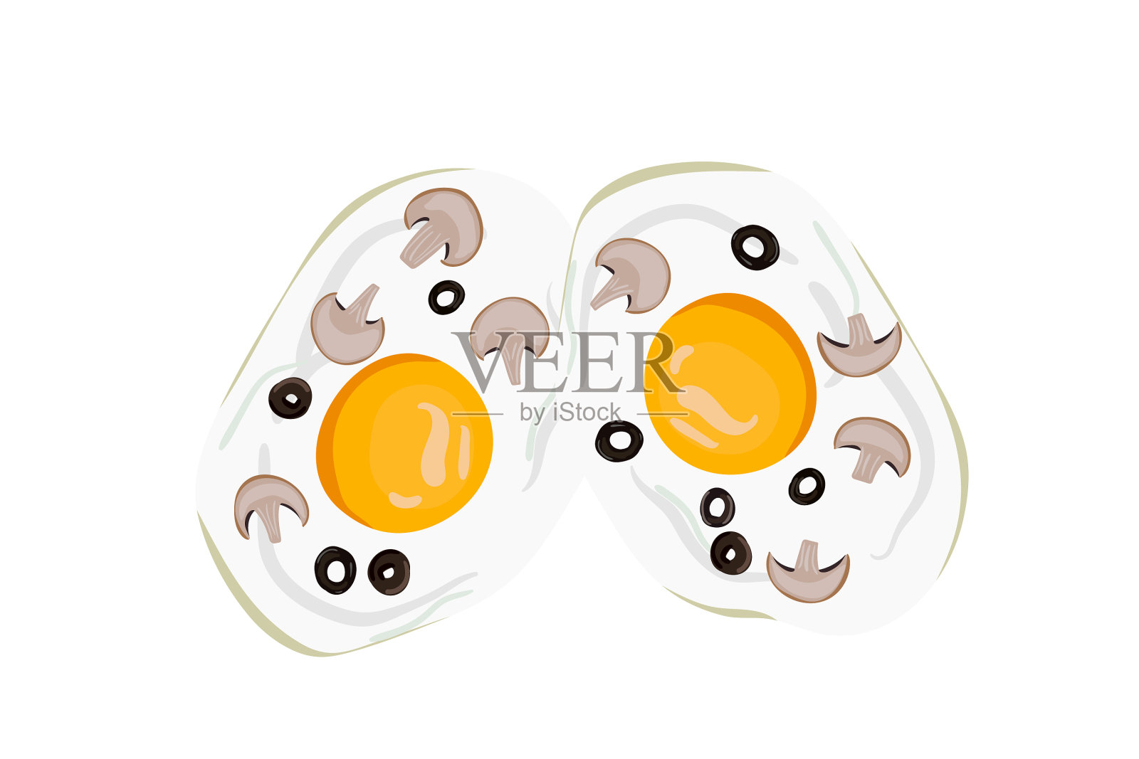 煎蛋卷早餐,有鸡蛋,橄榄和香槟设计元素图片