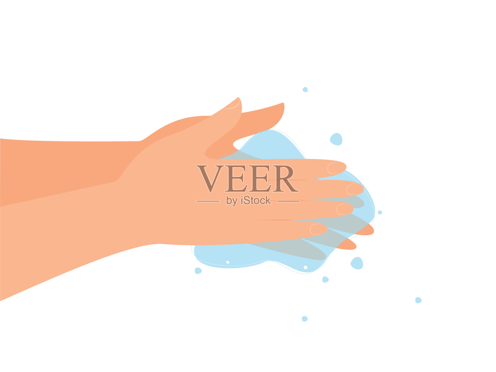 洗手以保护自己插画图片素材