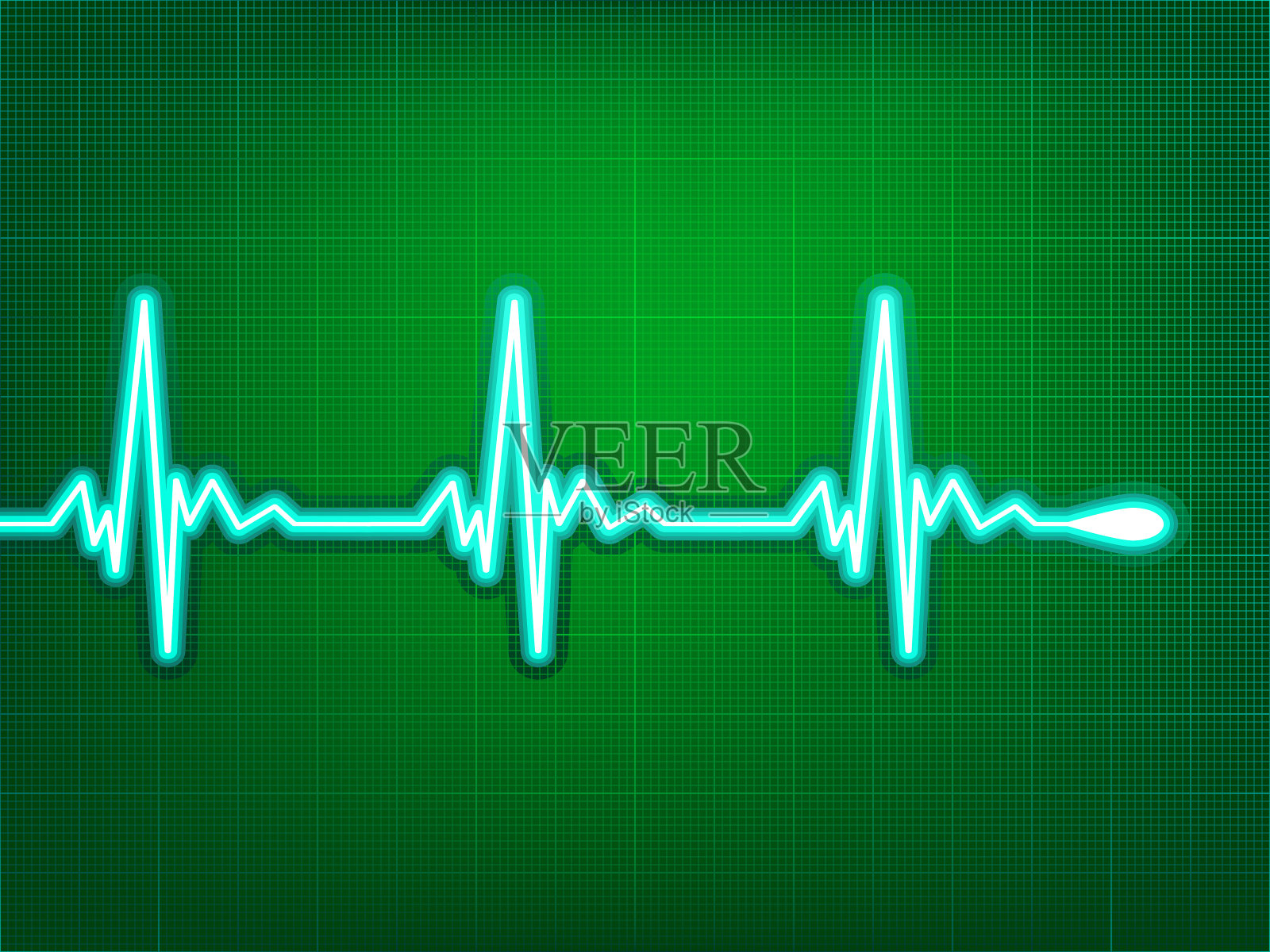 心电图上有深红色阴影。EPS 8插画图片素材