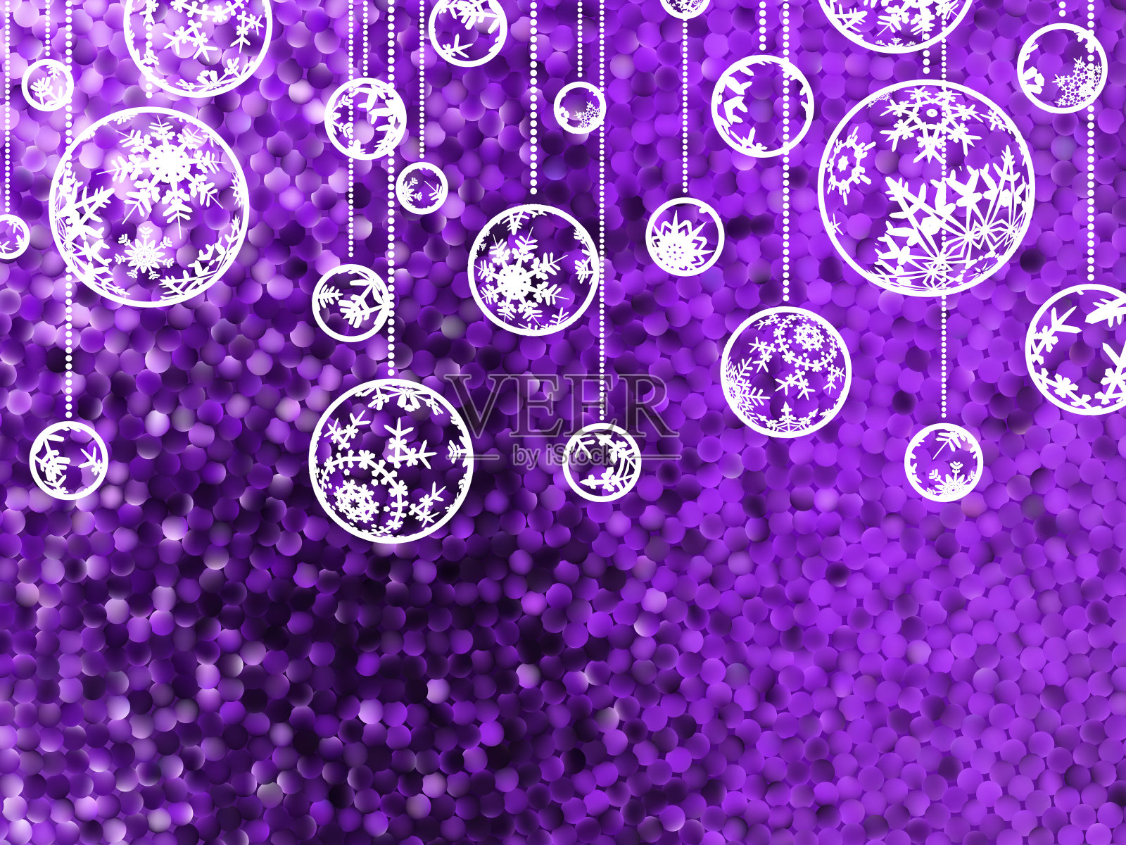 白色球圣诞贺卡,EPS 8插画图片素材