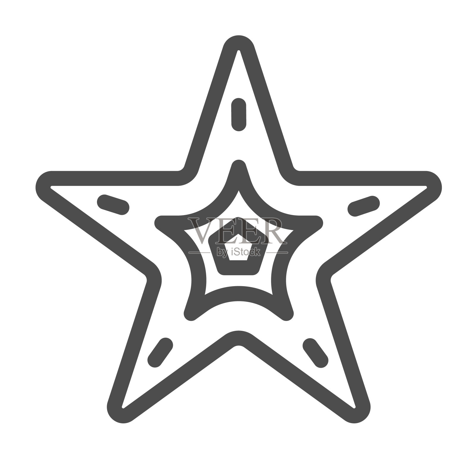 海星线图标,航海概念,海星标志的白色背景,海星图标在轮廓风格的移动概念和网页设计。矢量图形。图标素材