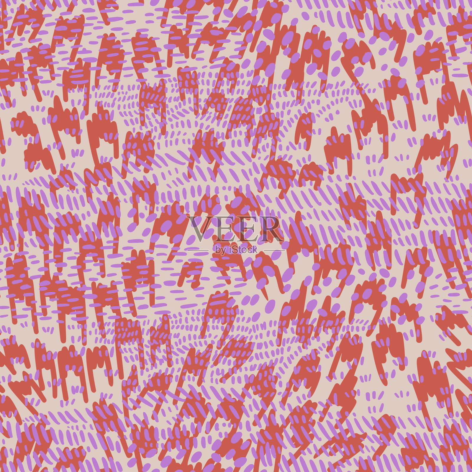 抽象无缝模式与手绘小几何形状。涂鸦和虚线斑点线纹理。适用于纺织品,织物,背景或包装设计。简单的简约风格。插画图片素材