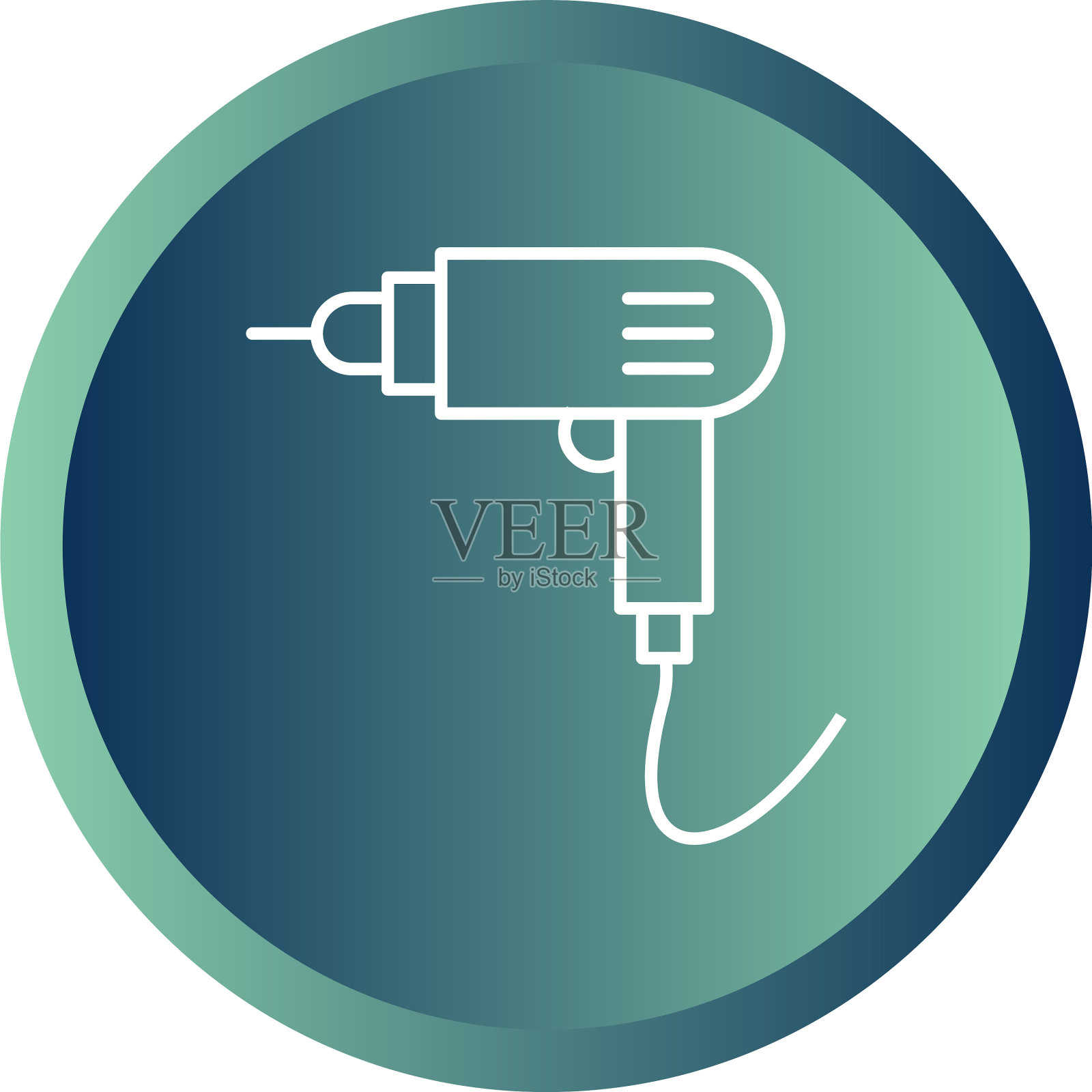 独特的钻床线条图标插画图片素材