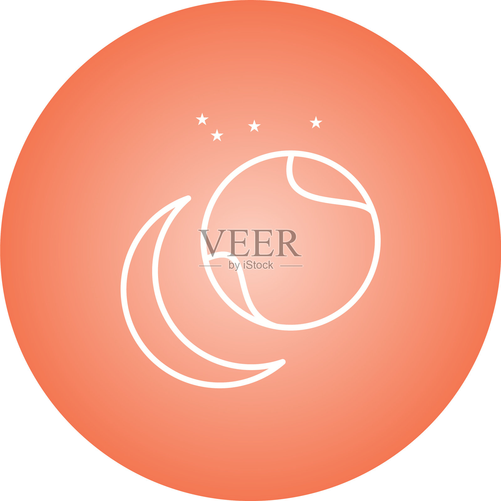 独特的恒星轨道地球线图标插画图片素材