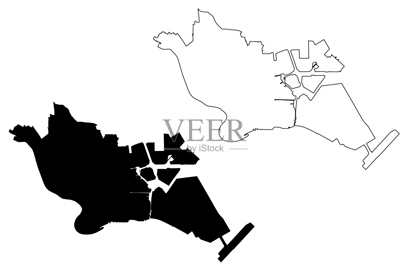 Ota城市地图插画图片素材