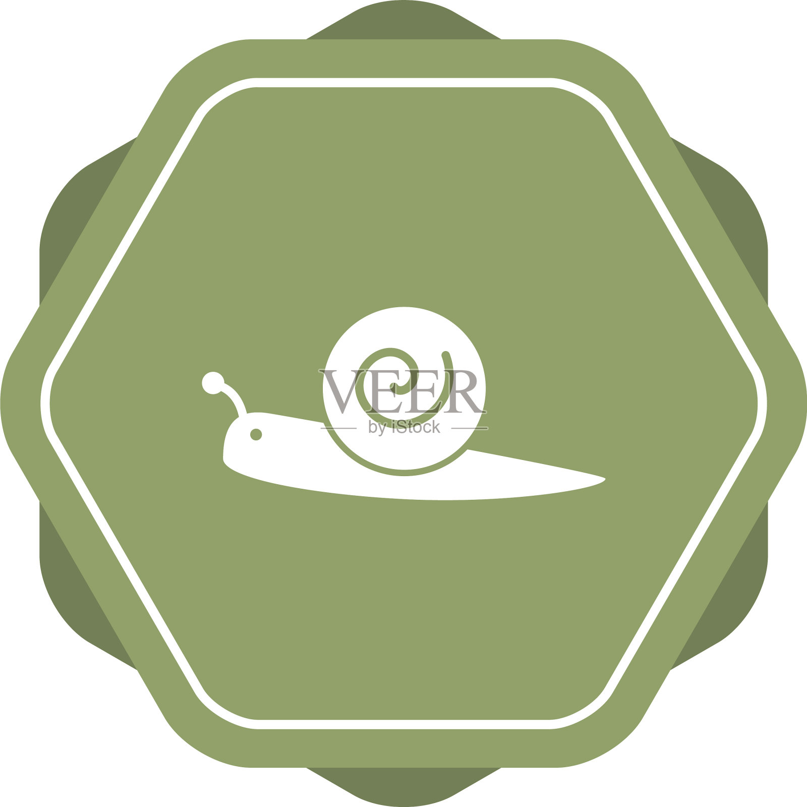 独特的蜗牛字形图标插画图片素材