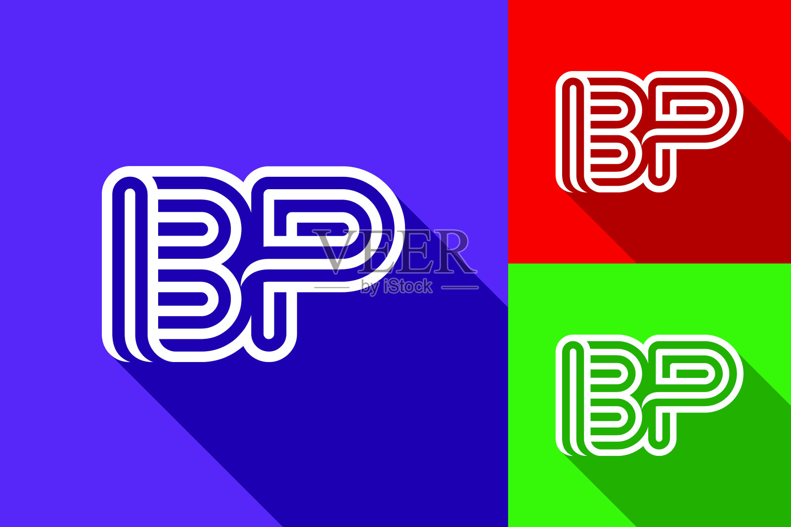 B和p组合线字母标志创意插画图片素材