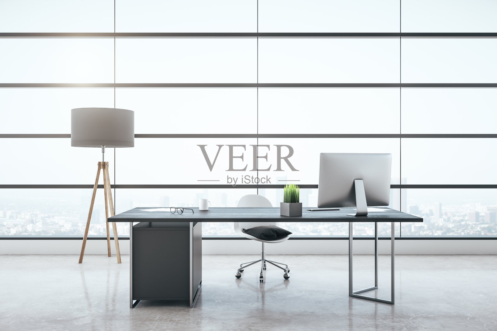 现代灰色办公室内照片摄影图片