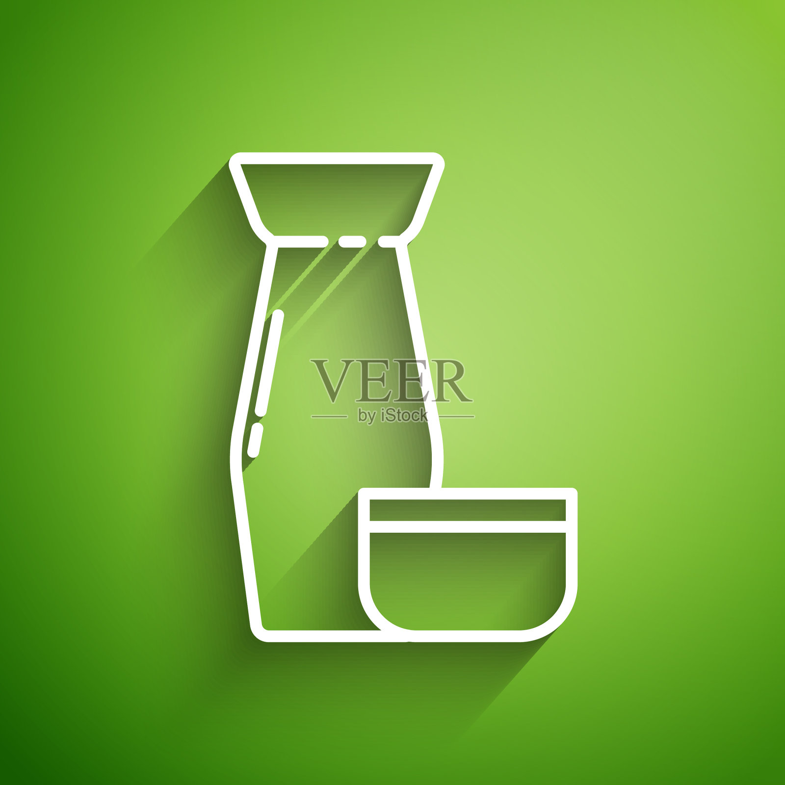 白线日本传统茶道图标插画图片素材