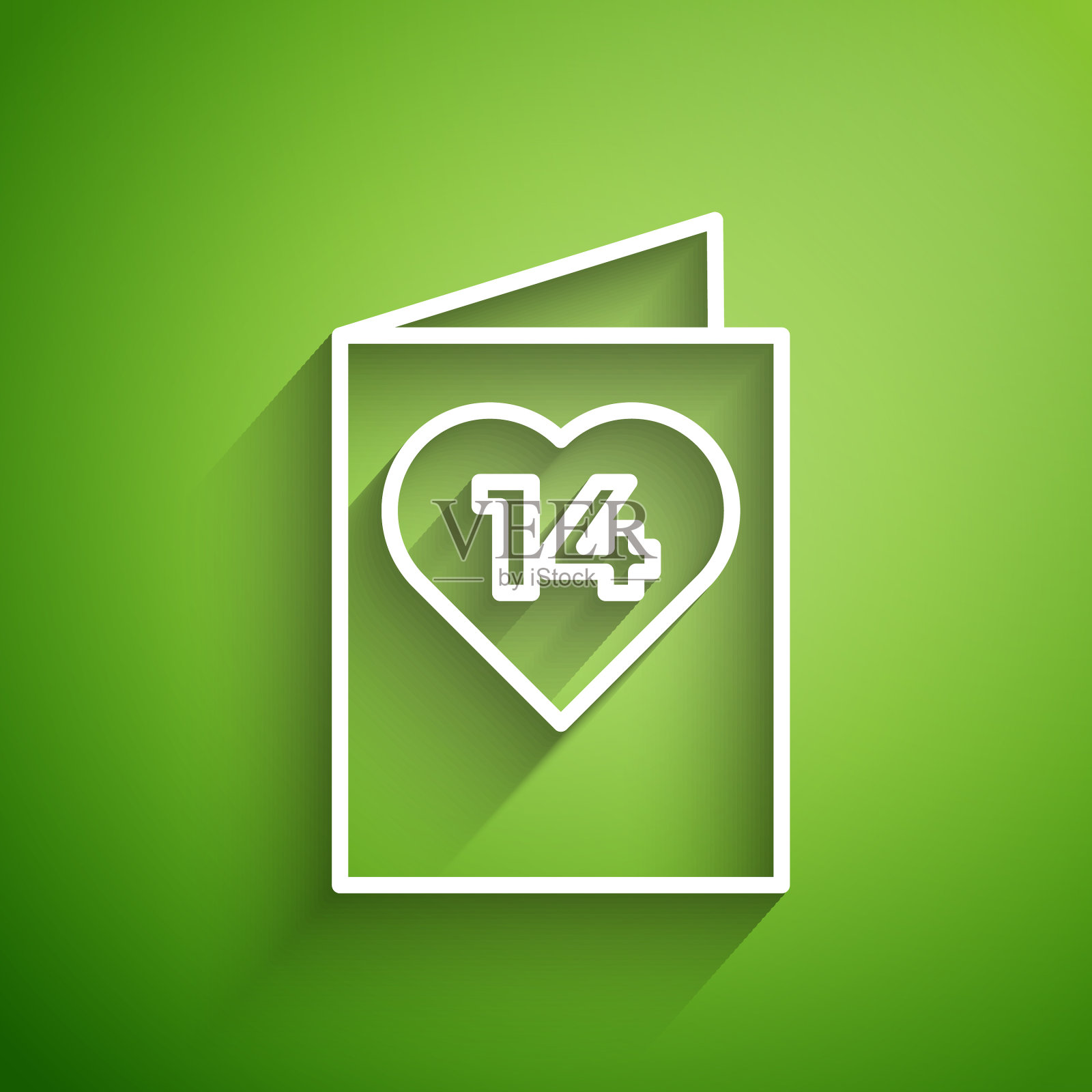 白色线条心形图案的情人节卡片插画图片素材