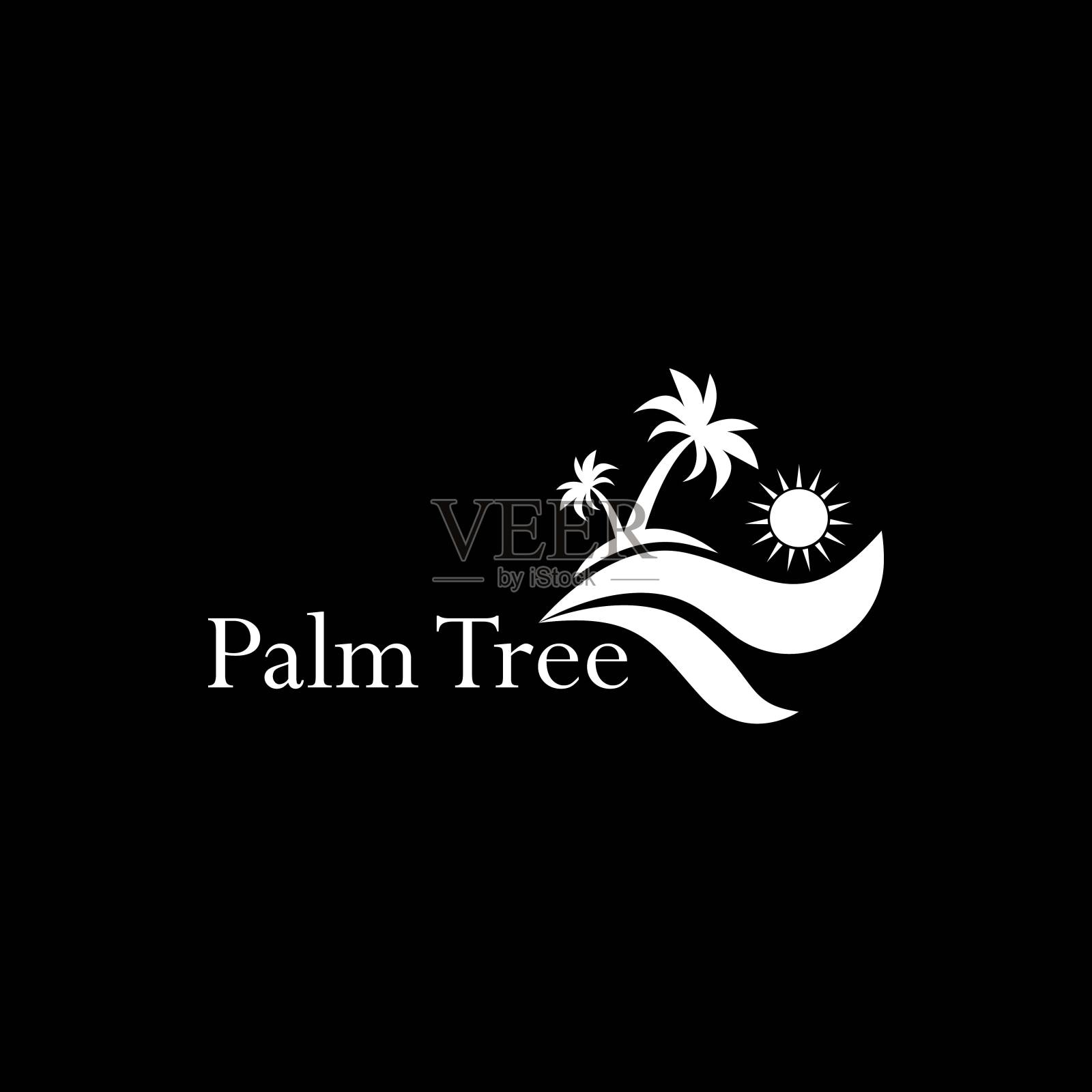 棕榈树夏季标志插画图片素材