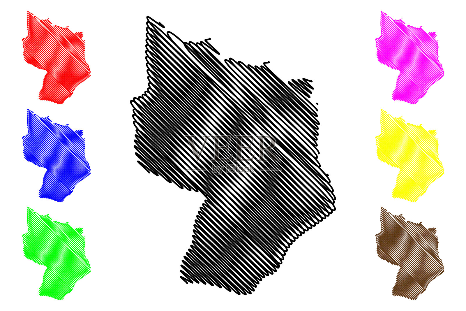 Delcevo自治区地图插画图片素材