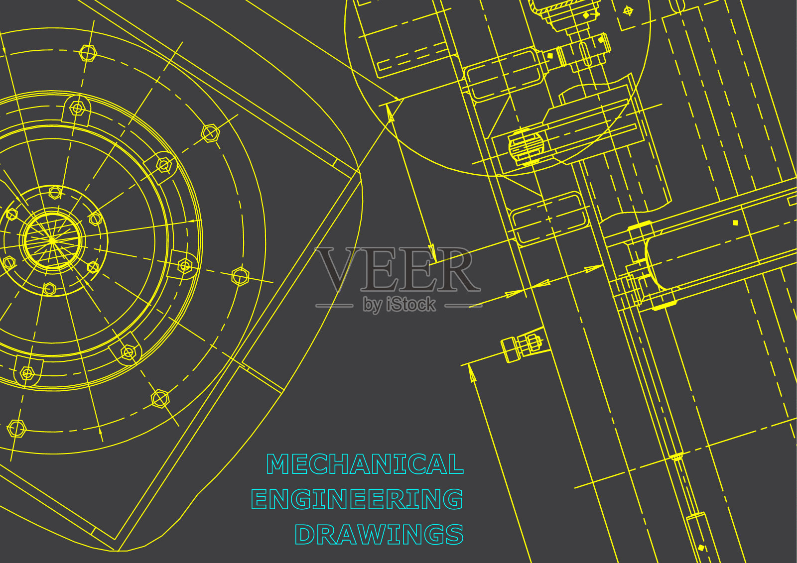 蓝图,素描。向量工程说明插画图片素材
