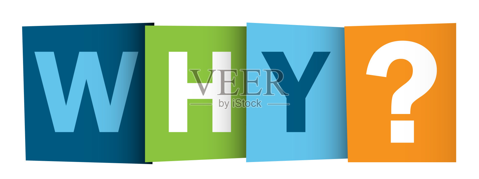 为什么?彩色矢量印刷横幅插画图片素材