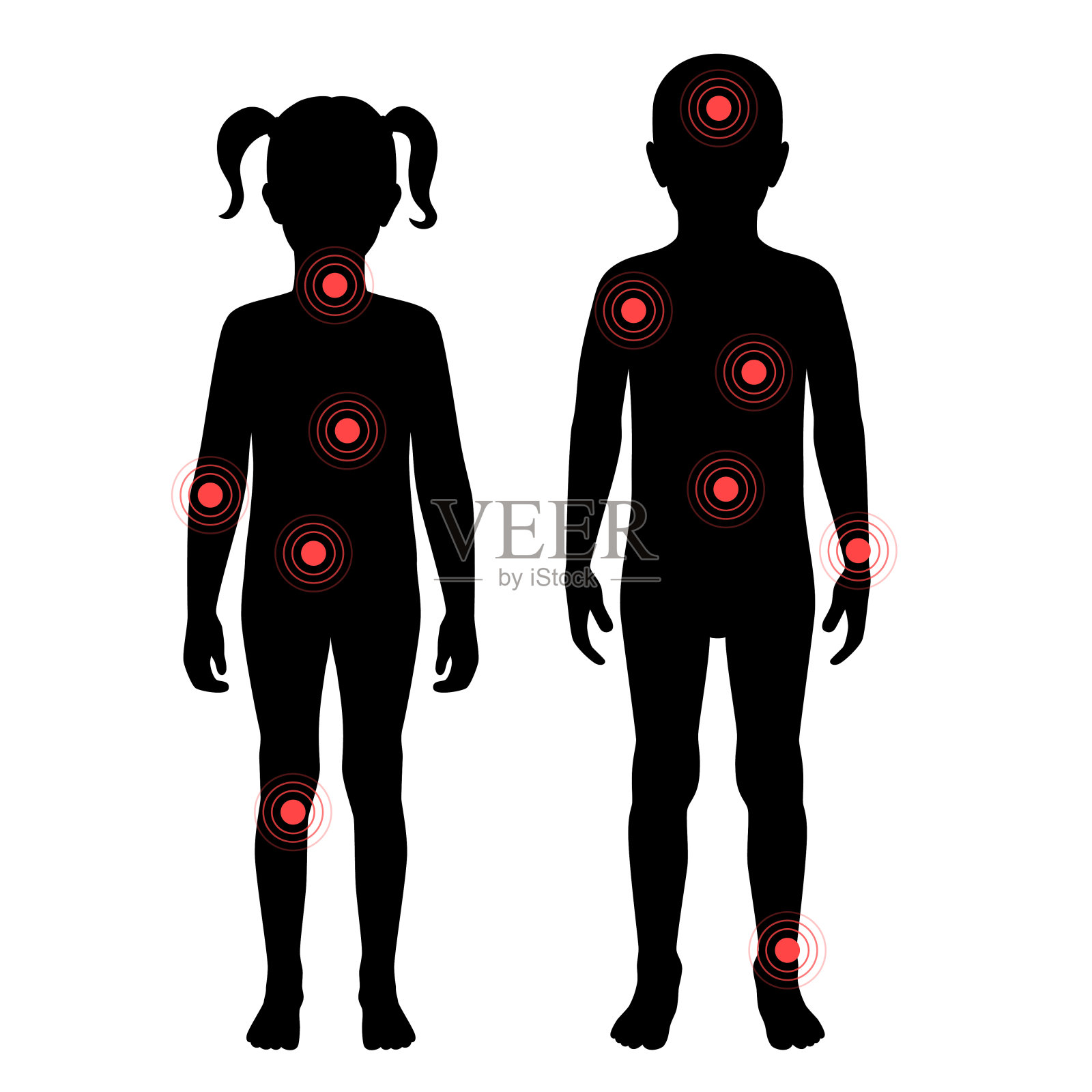 人体疼痛插画图片素材