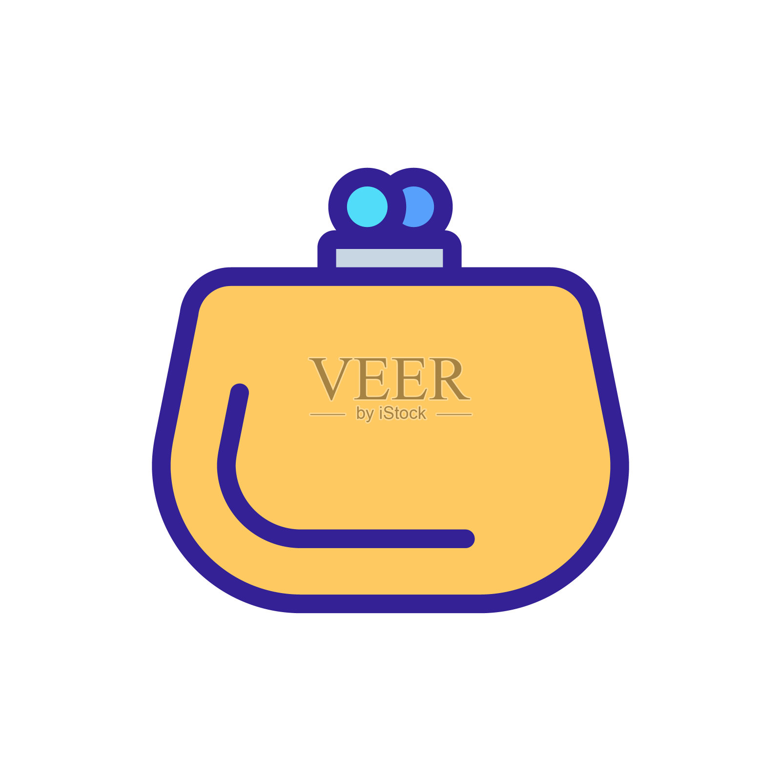 钱包金钱存储图标矢量大纲插图插画图片素材