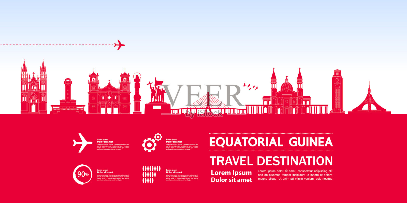 赤道几内亚旅游目的地插画图片素材