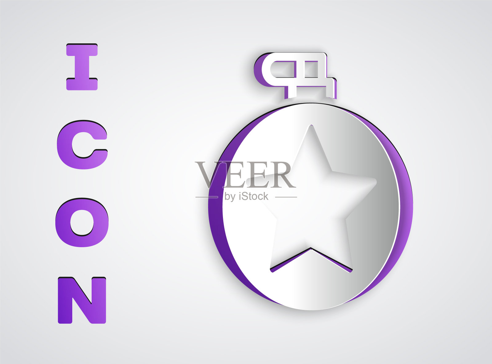 剪纸风格:灰色背景上的水壶图标。矢量插画图标素材