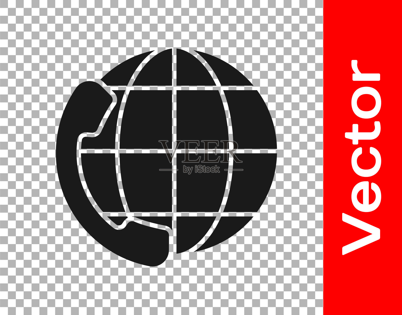 黑色电话24小时支持图标隔离透明背景。全天候客户支持呼叫中心。全职电话服务。矢量图插画图片素材