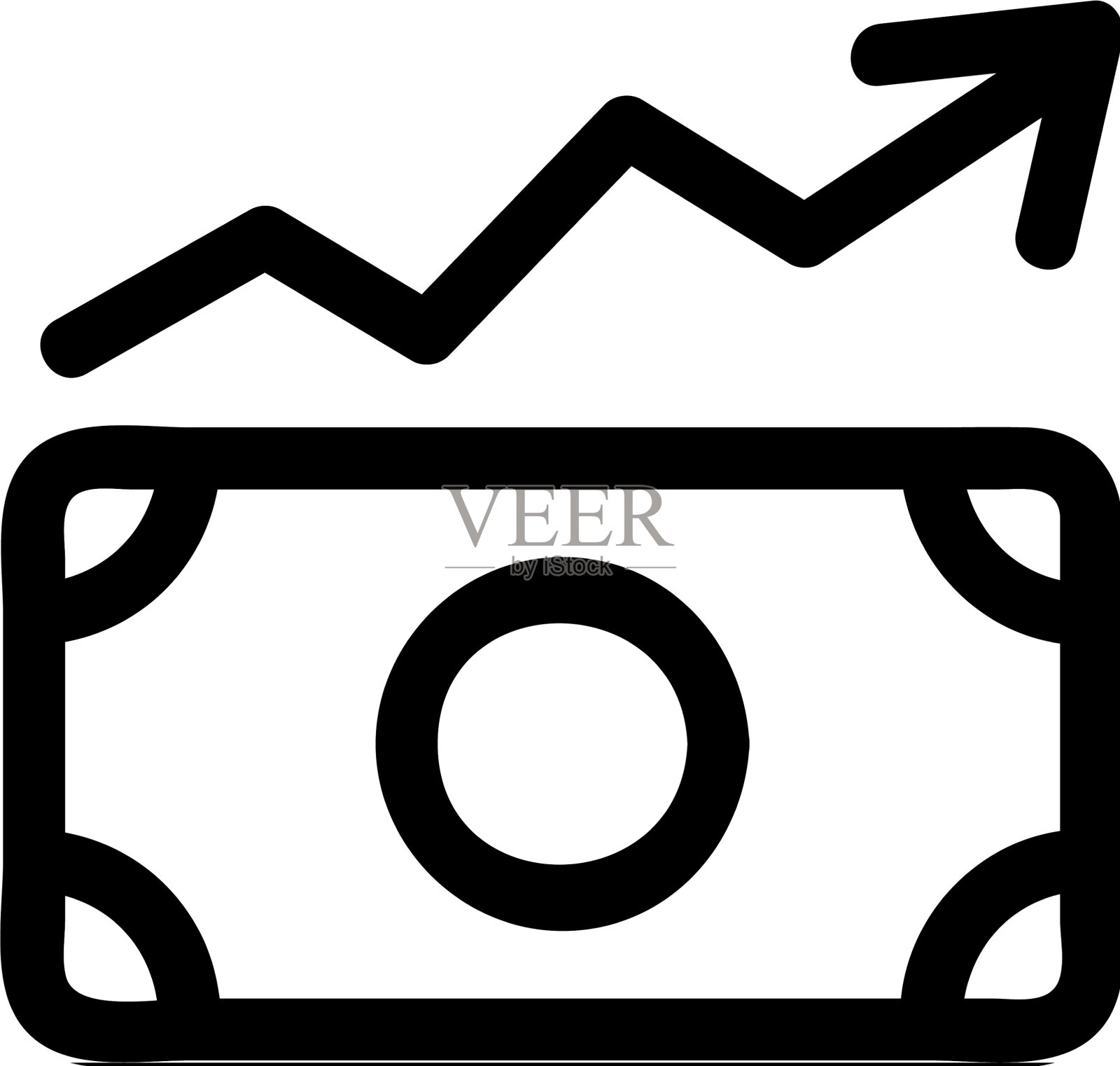 美元图表图标孤立的轮廓符号图标素材