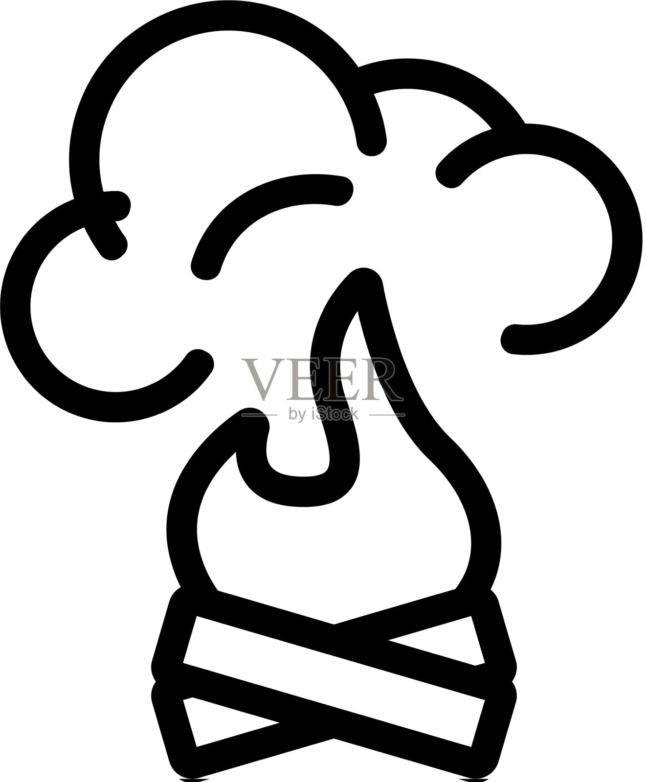 篝火图标孤立轮廓符号设计元素图片