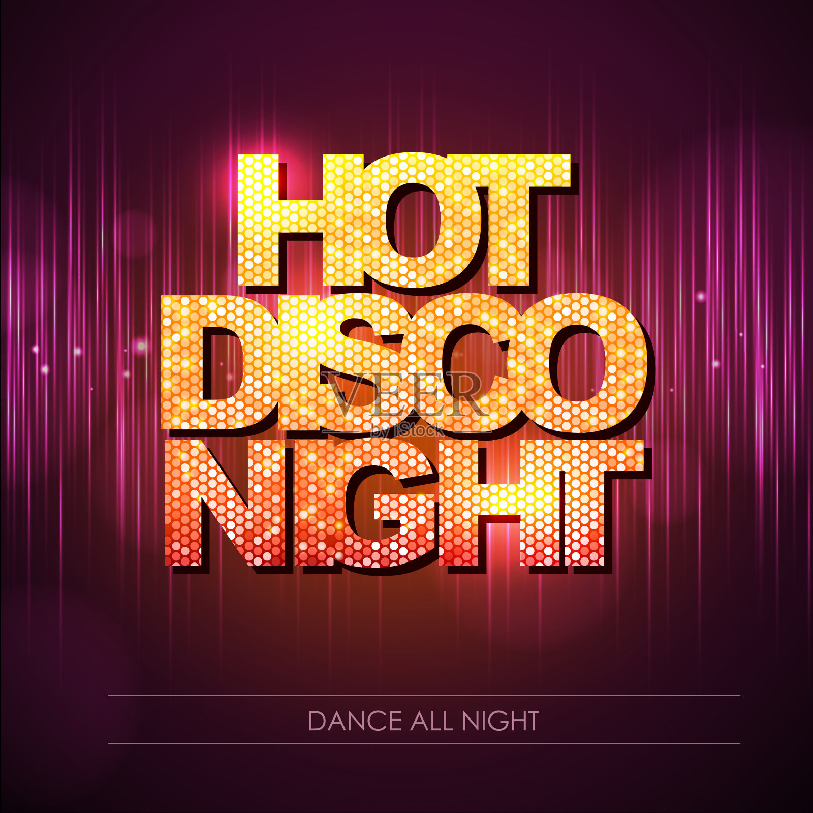 排版迪斯科背景。热迪斯科之夜插画图片素材