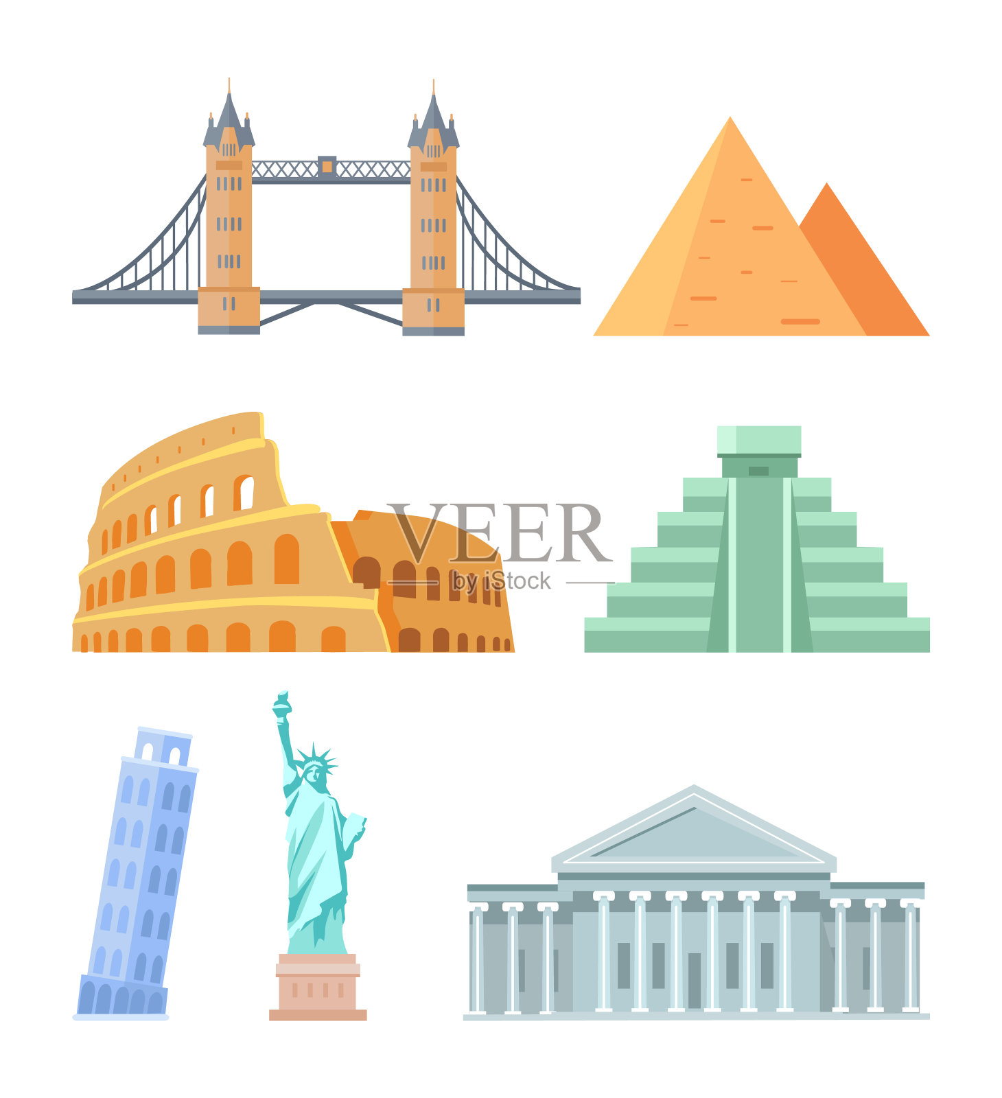 美国国会大厦圆形竞技场矢量插图插画图片素材