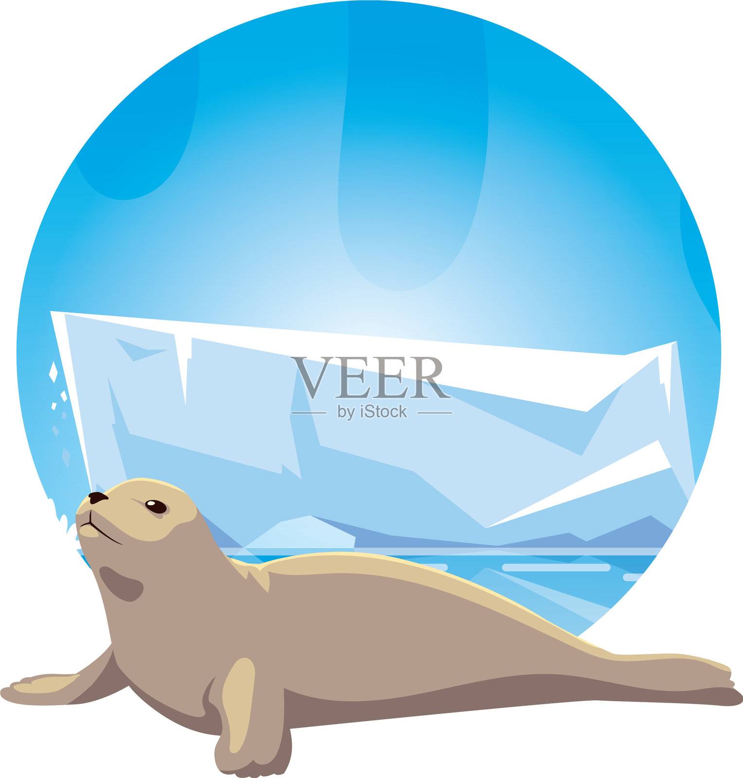 海豹在北极的北极景观设计元素图片