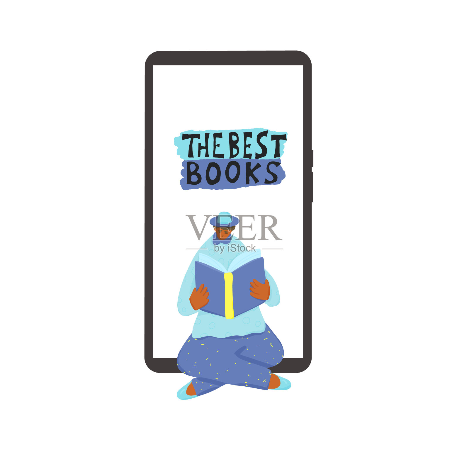 读书的概念。向量的颜色设计。插画图片素材