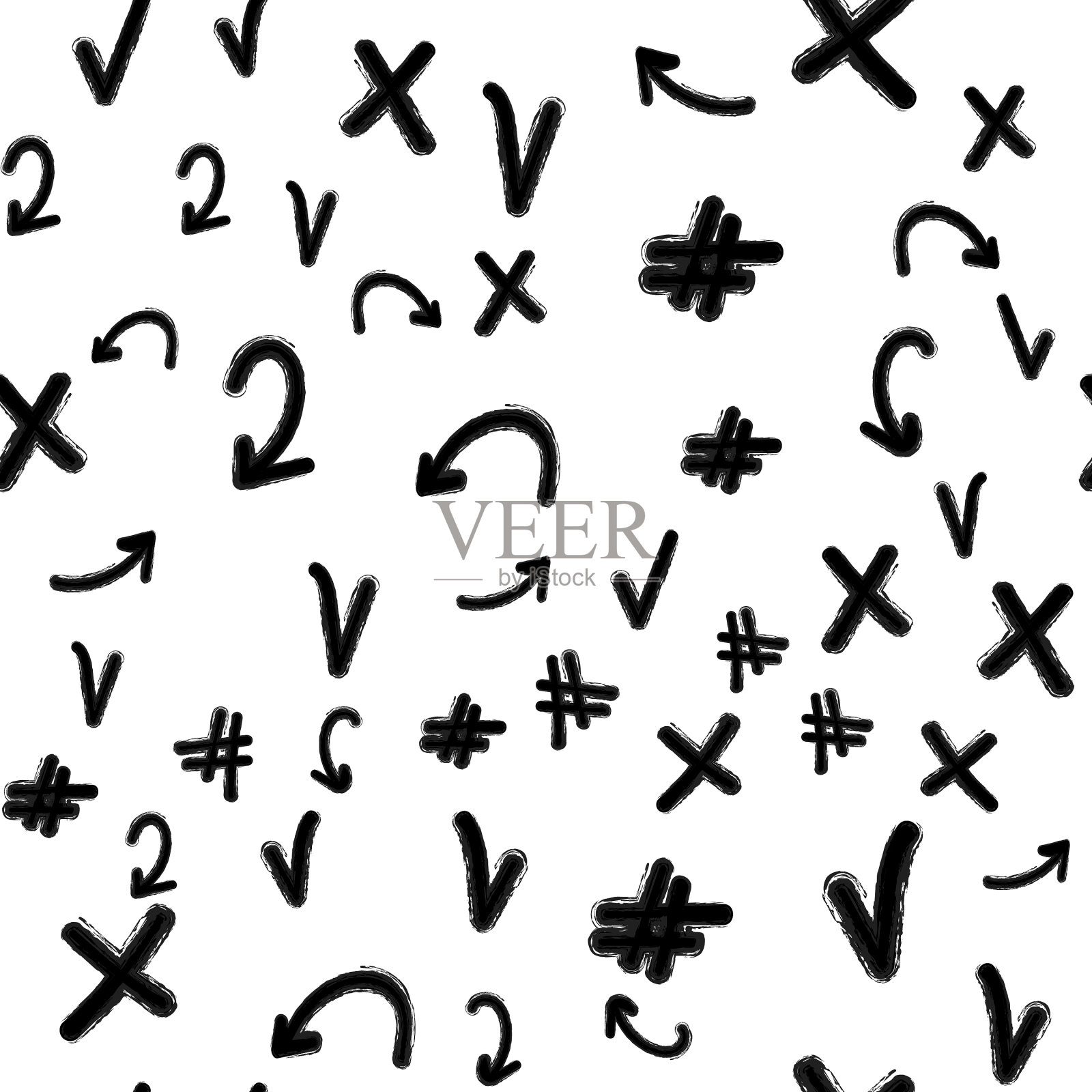 箭头标签图标手绘集图标素材