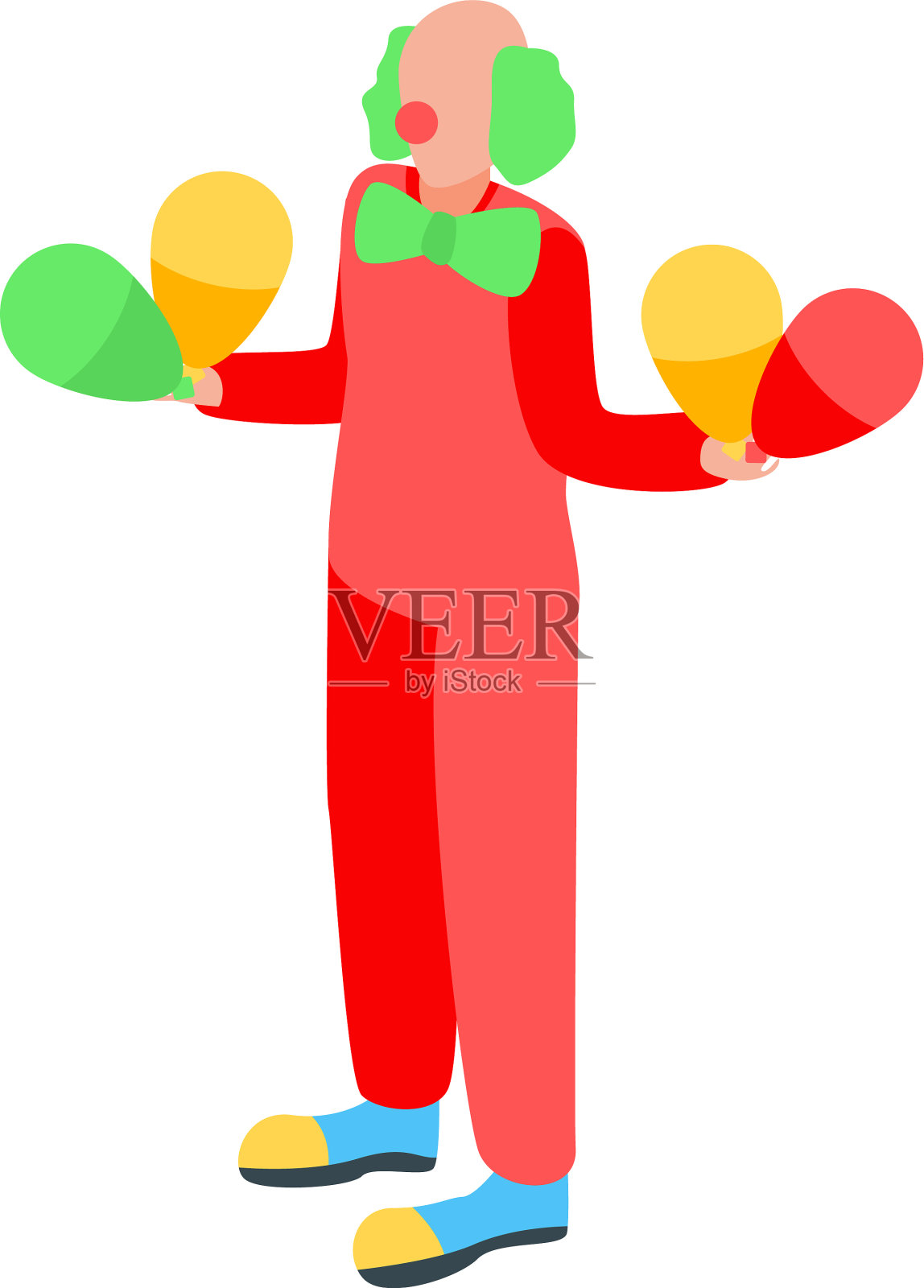 派对小丑图标等距风格插画图片素材