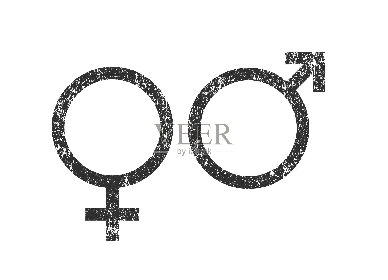 性别图标符号。男标志,女标志。矢量插图形象。孤立在白色背景上。插画图片素材