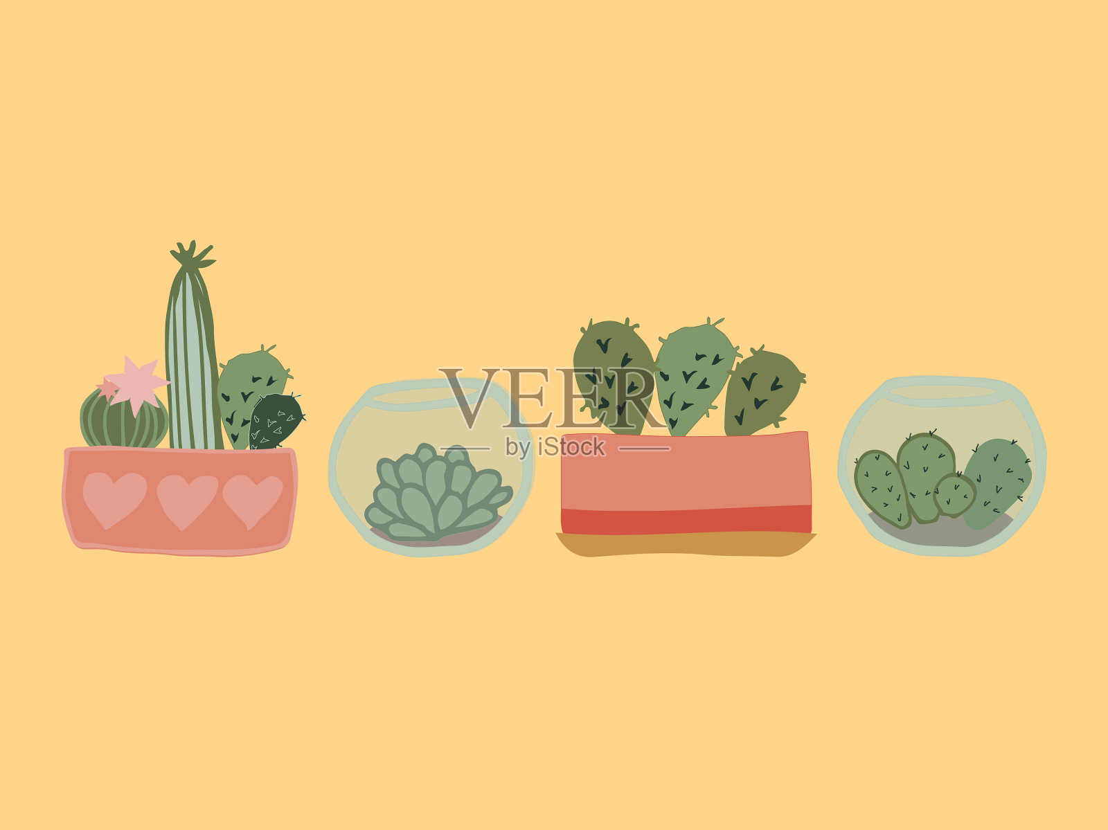 春天的叶圈为椭圆形和方椭圆形插画图片素材