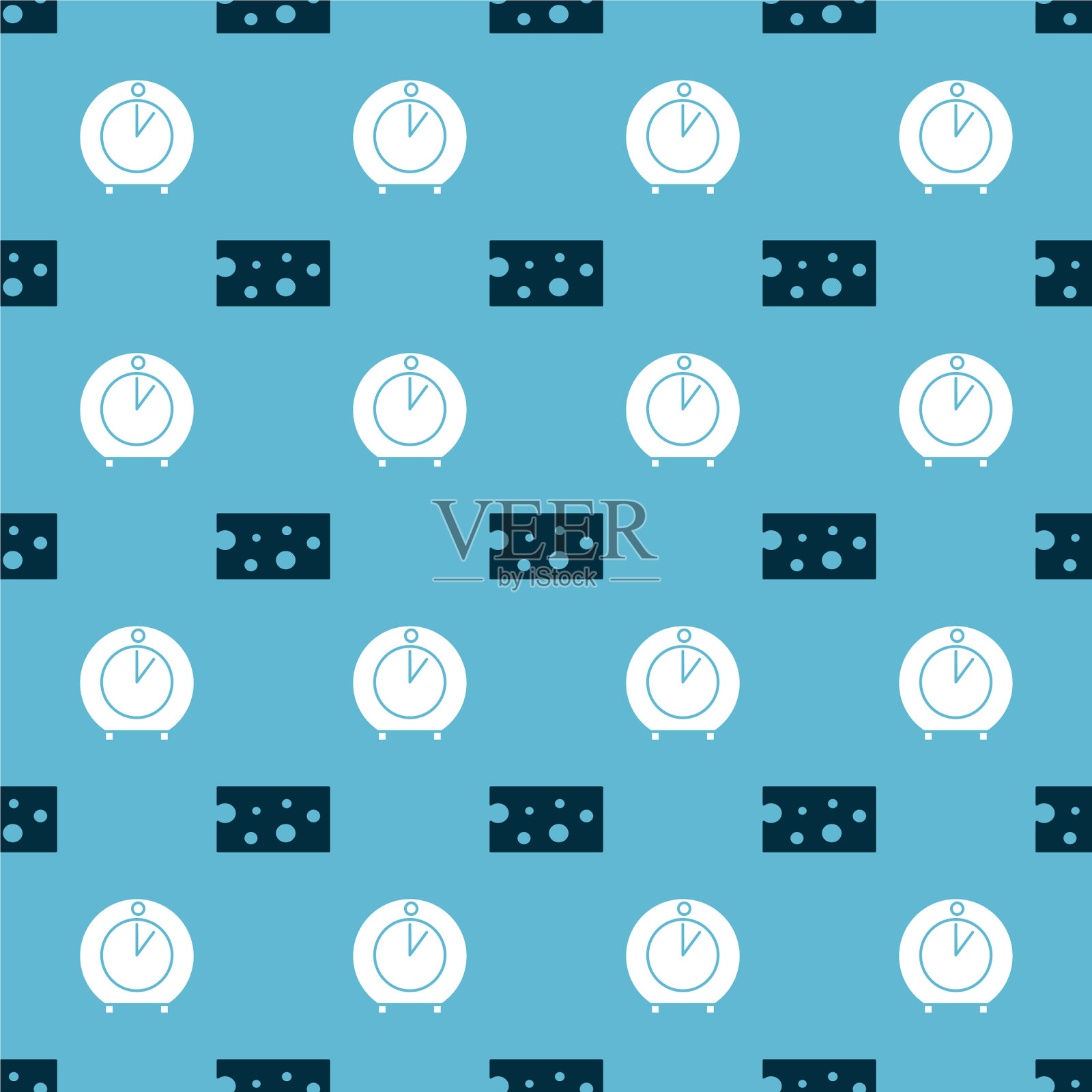 设置奶酪和厨房定时器在无缝模式图标素材