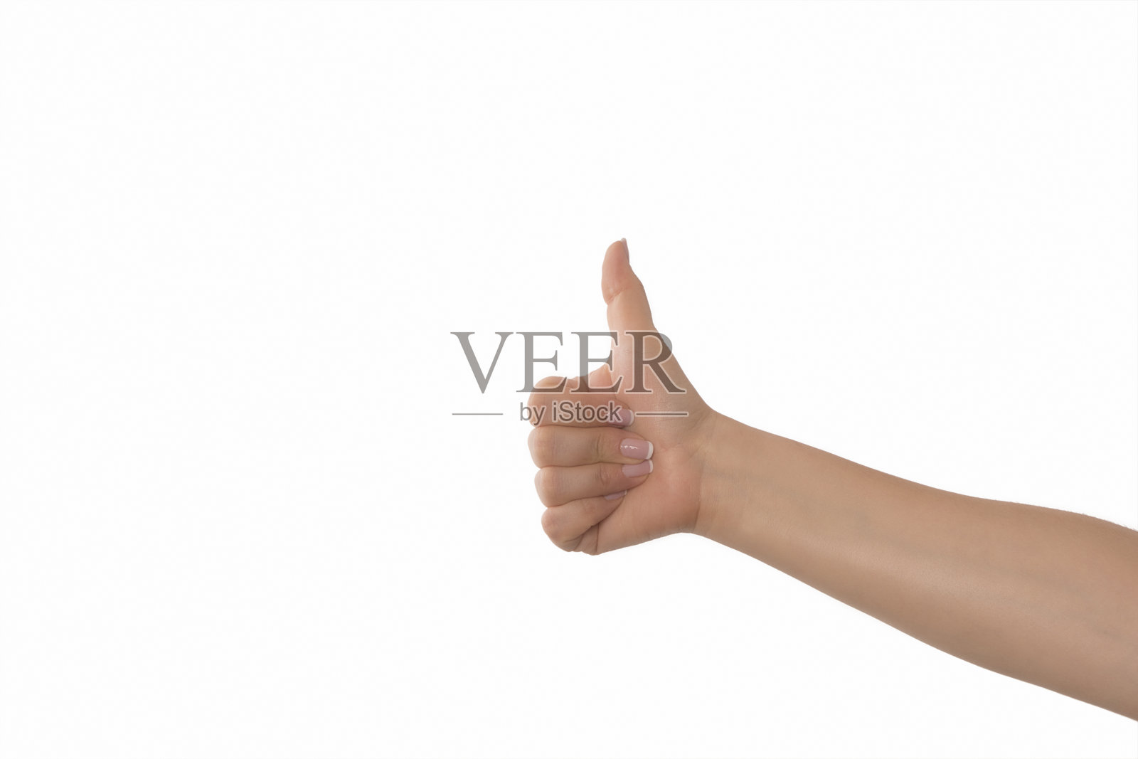 女人的手显示大拇指向上的特写照片摄影图片