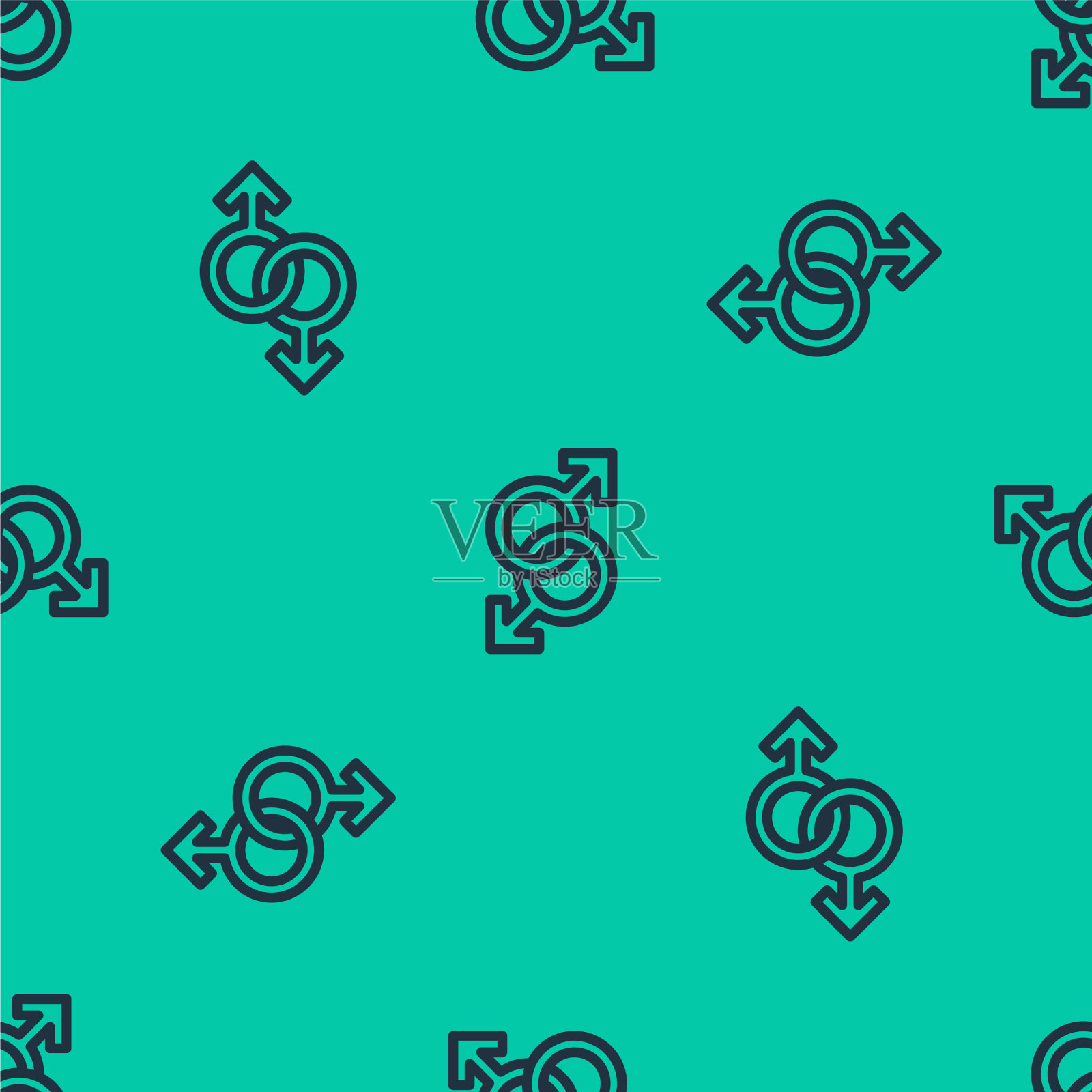 蓝线男性性别符号图标孤立插画图片素材