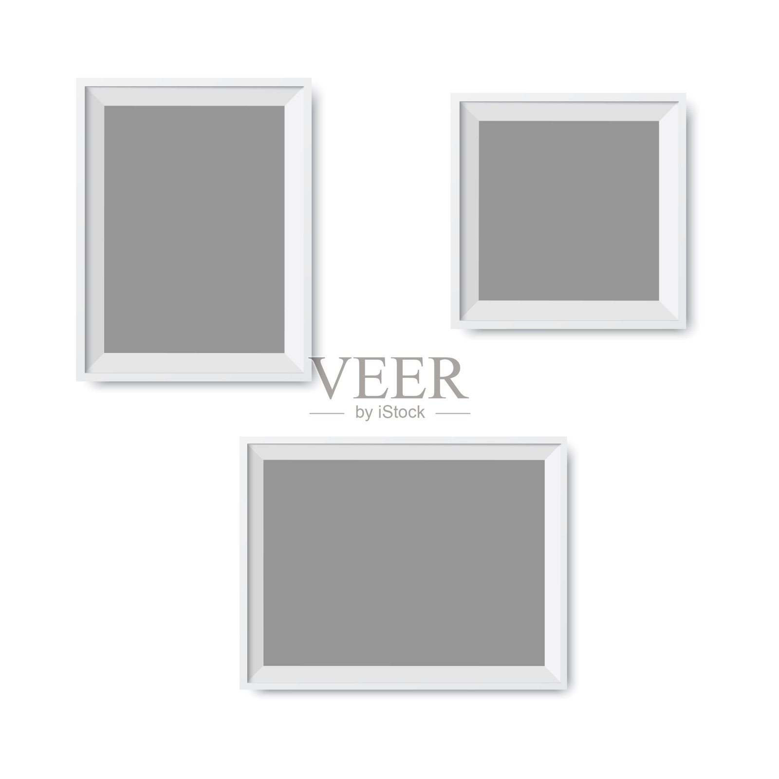 现实的一套相框。向量。插画图片素材