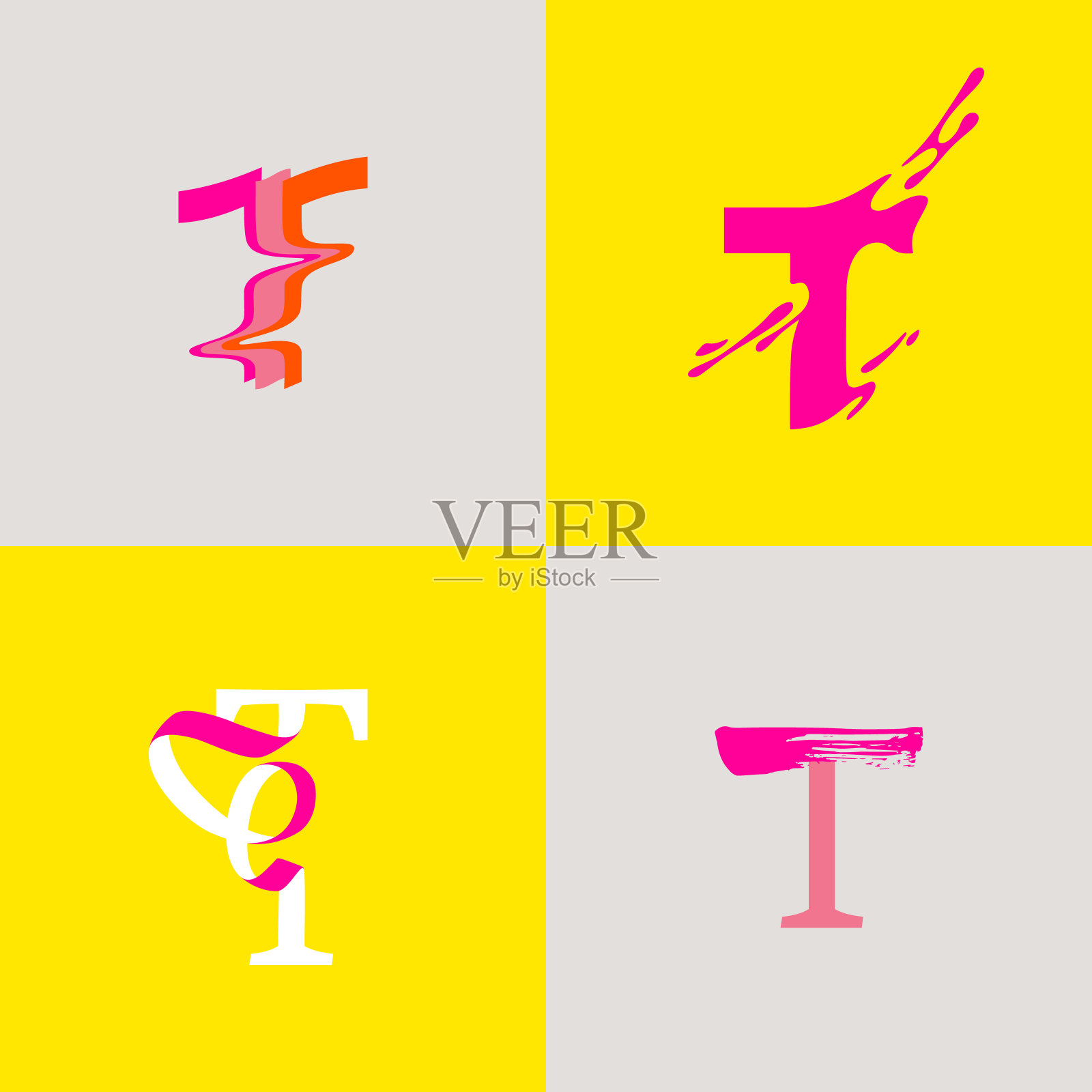 T字母集。矢量符号设计元素图片