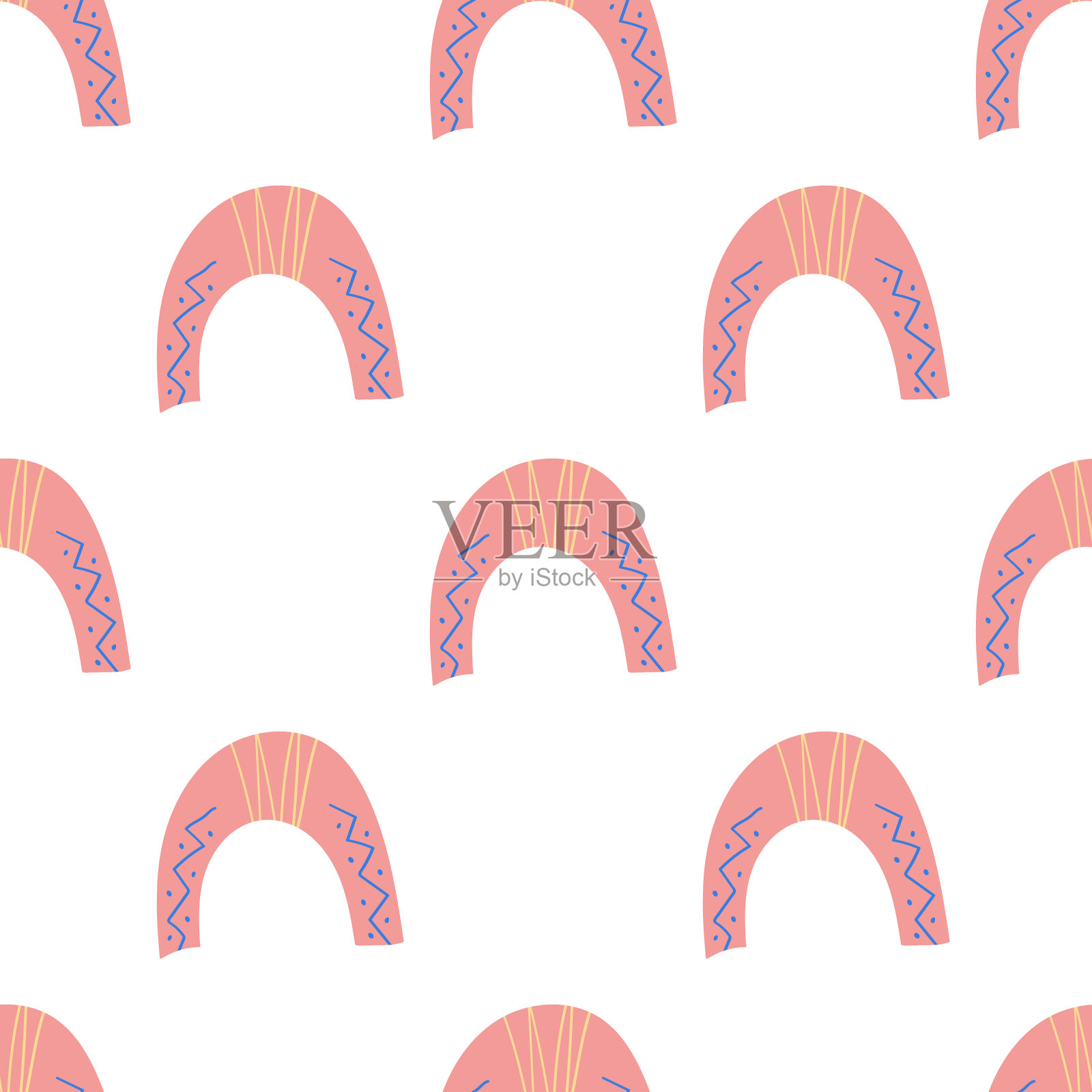 一组装饰彩虹。插画图片素材