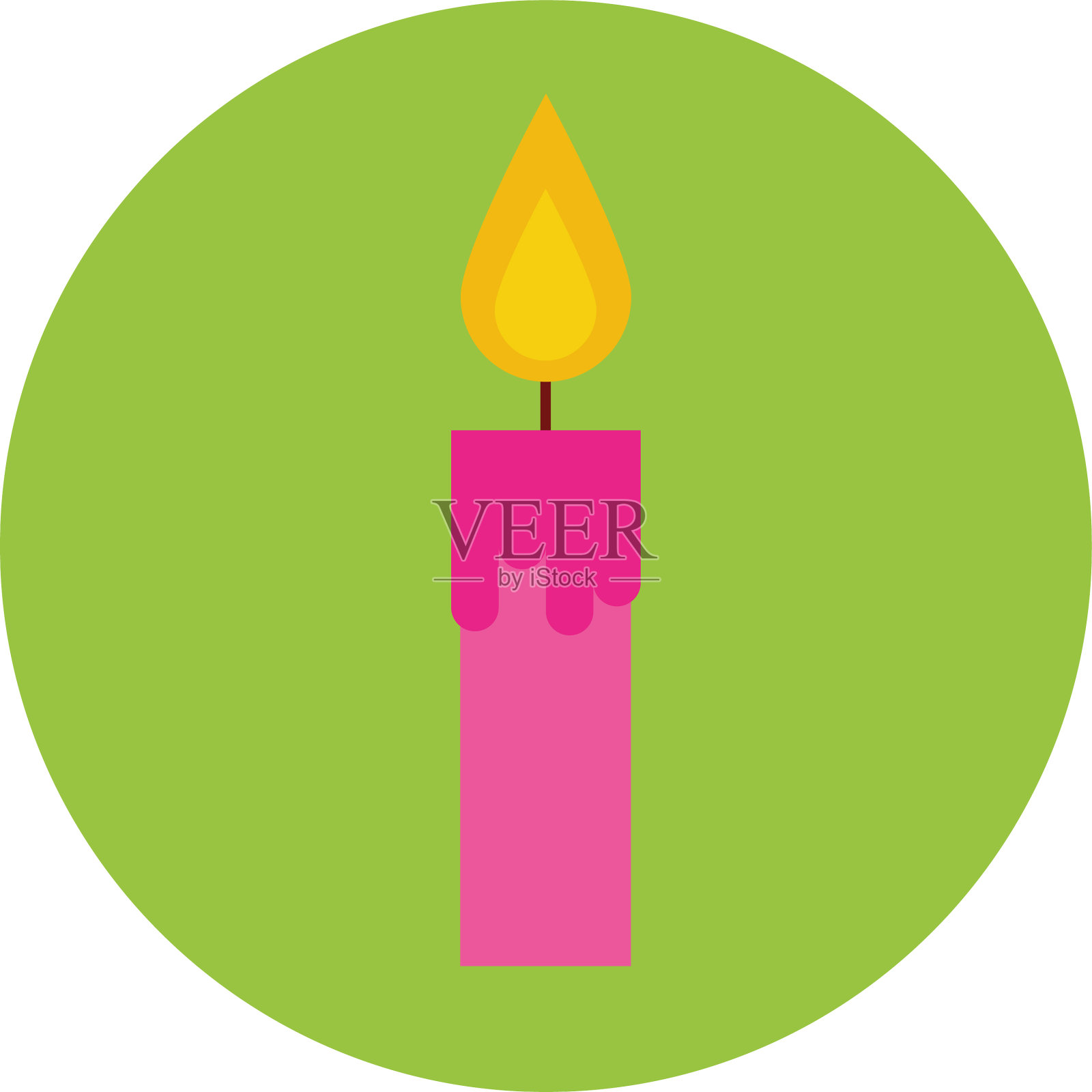 蜡烛火的火焰块和平面风格的图标图标素材